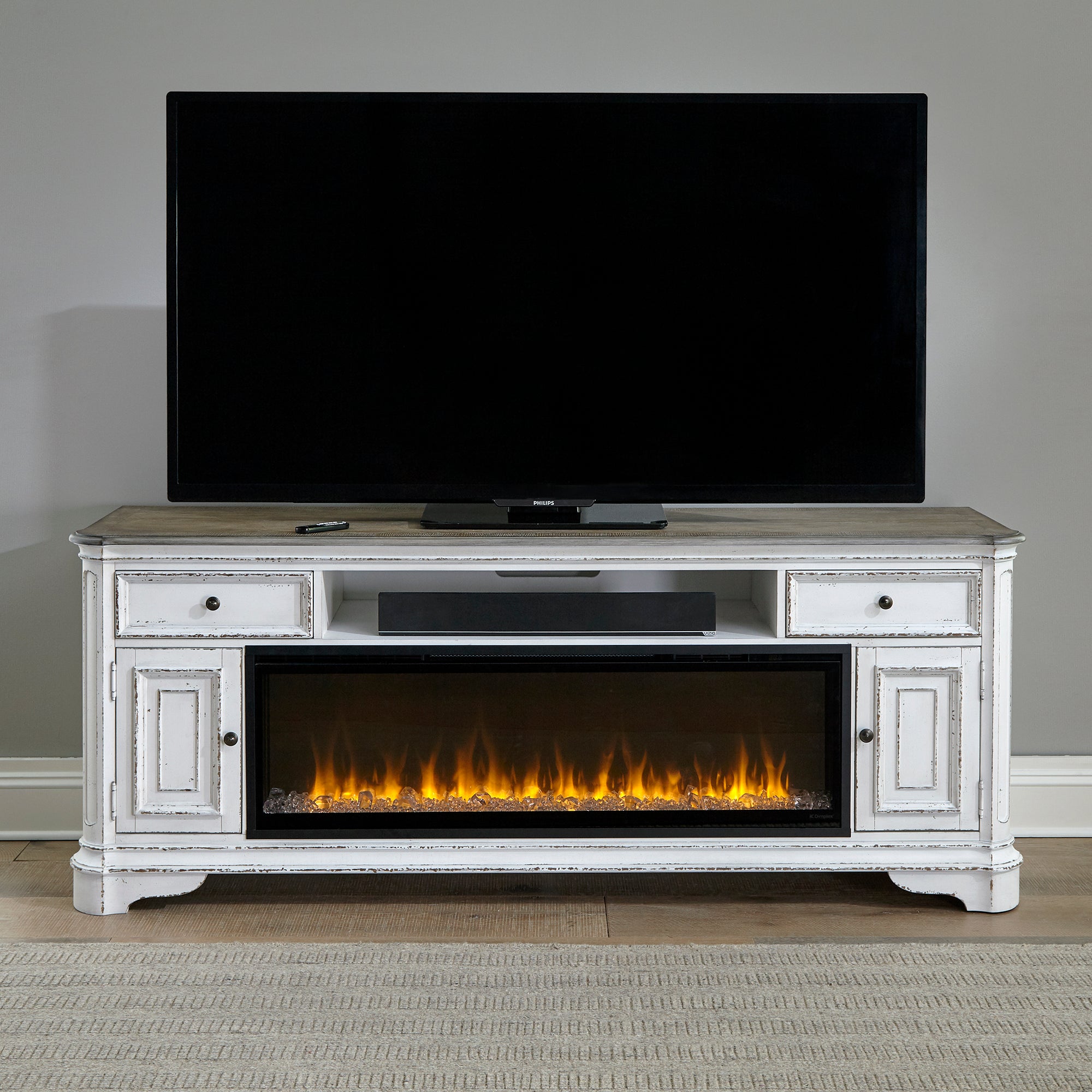 Fireplace TV Consoles FIRE-244-TV82F 82 Inch Fireplace TV Console