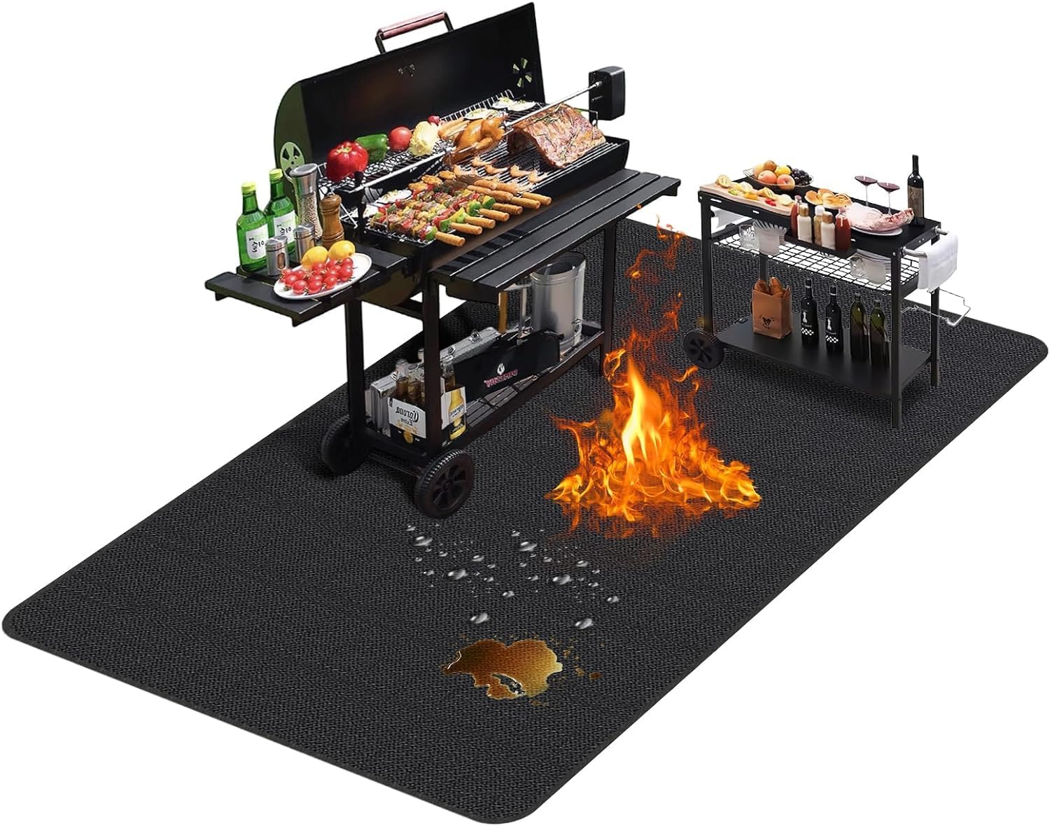 Large 90×52 Inch Under Grill Mat for Outdoor Grill, Fireproof & Waterproof