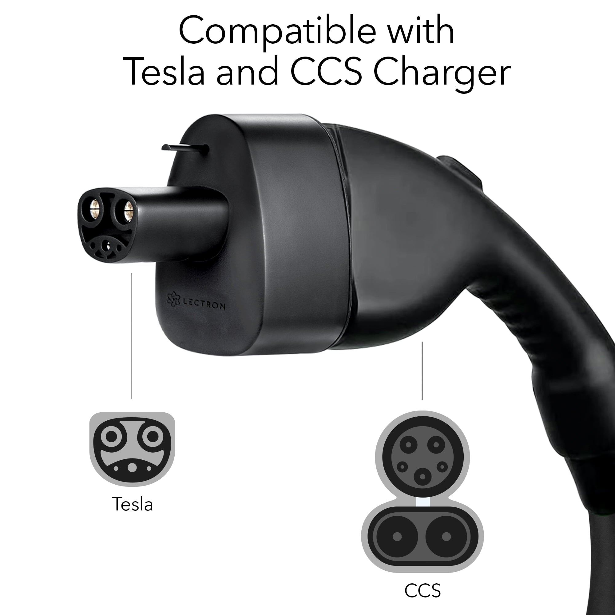 Lectron Portable Fast Charger Adapter for Tesla Electric Vehicles – Fast Charge for CCS to Tesla