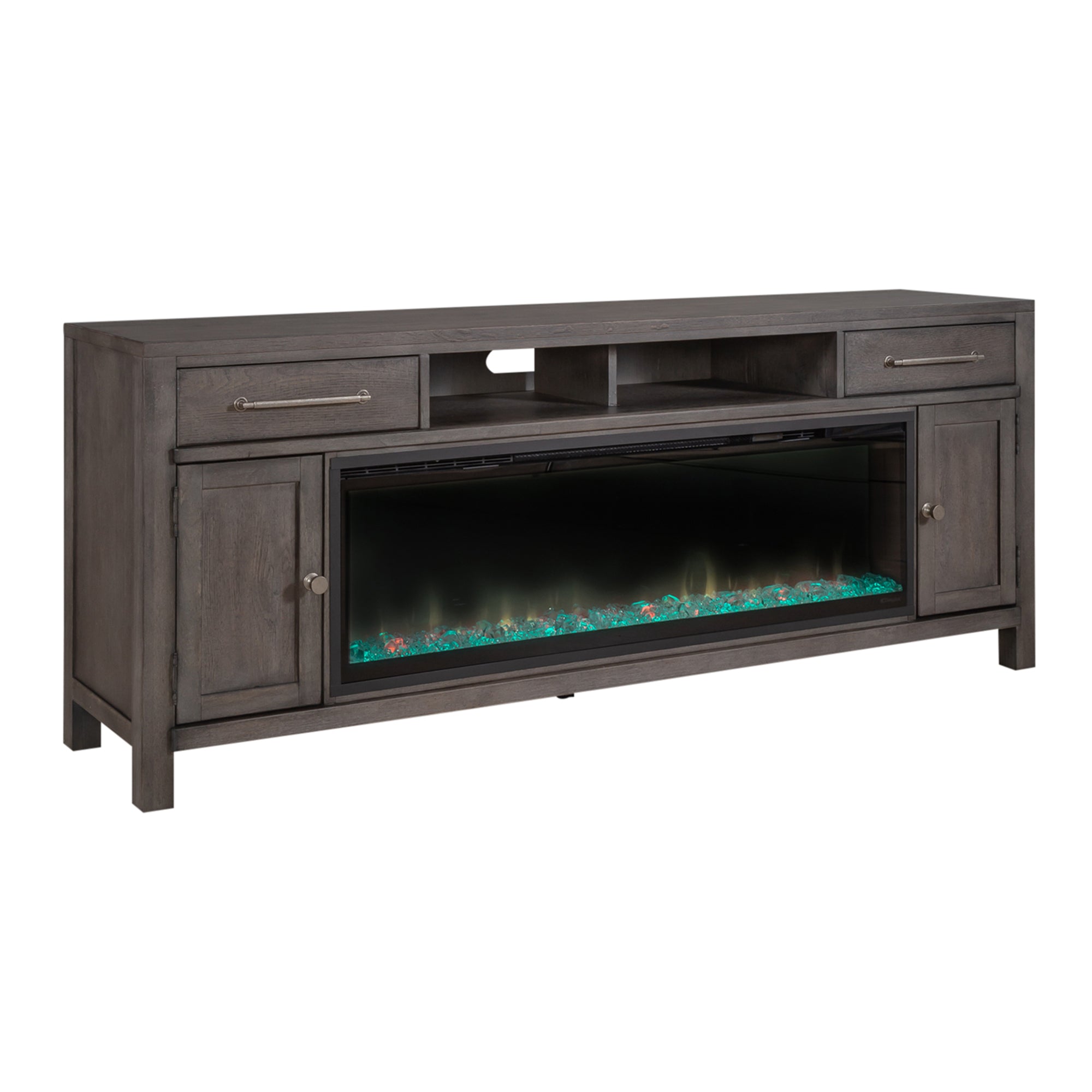 Fireplace TV Consoles FIRE-BOX-406-78 406 78 Inch Console w/ Fire