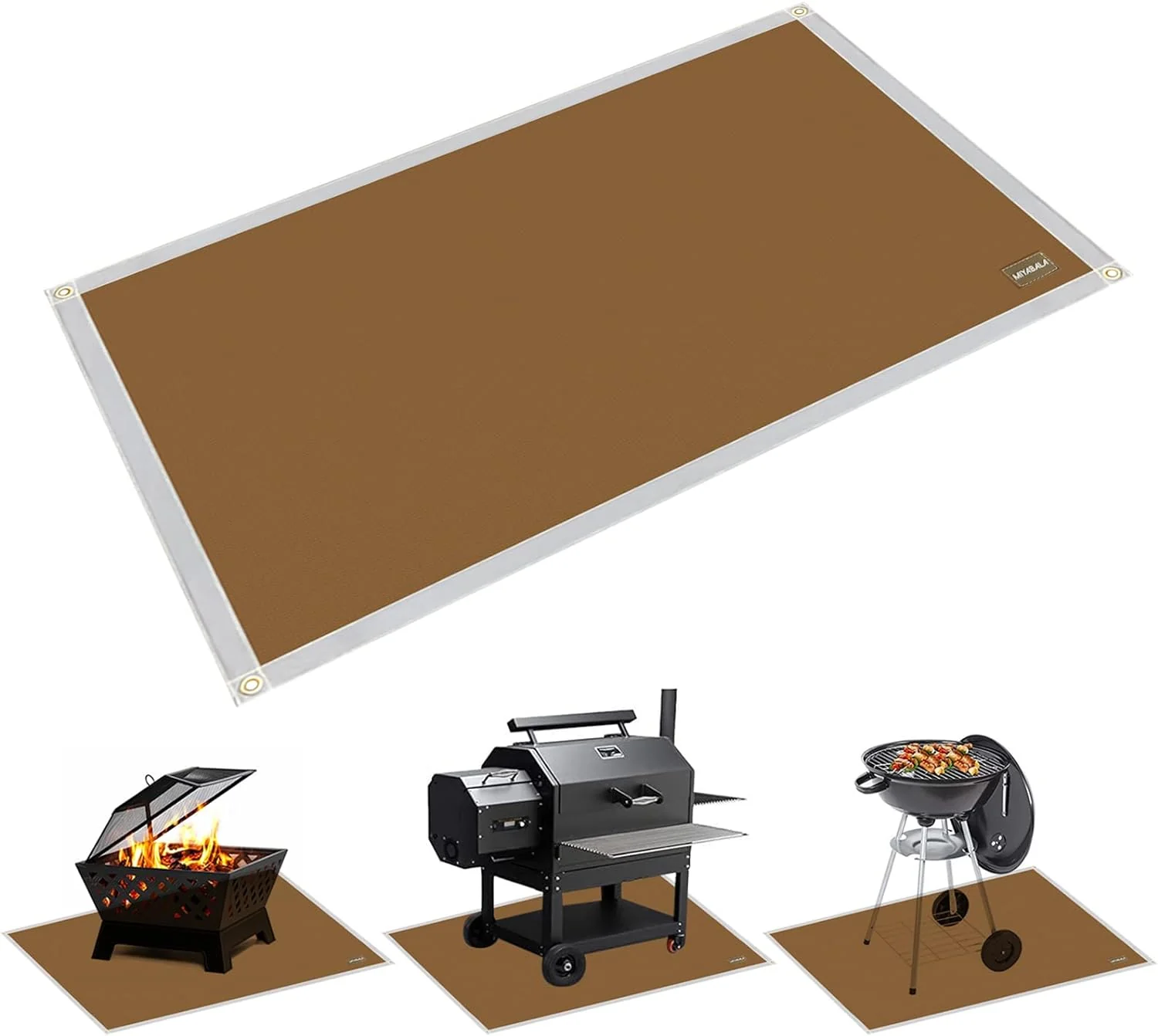 Large Grill Mat, 70×60 Inch Outdoor Deck Protector, Fireproof