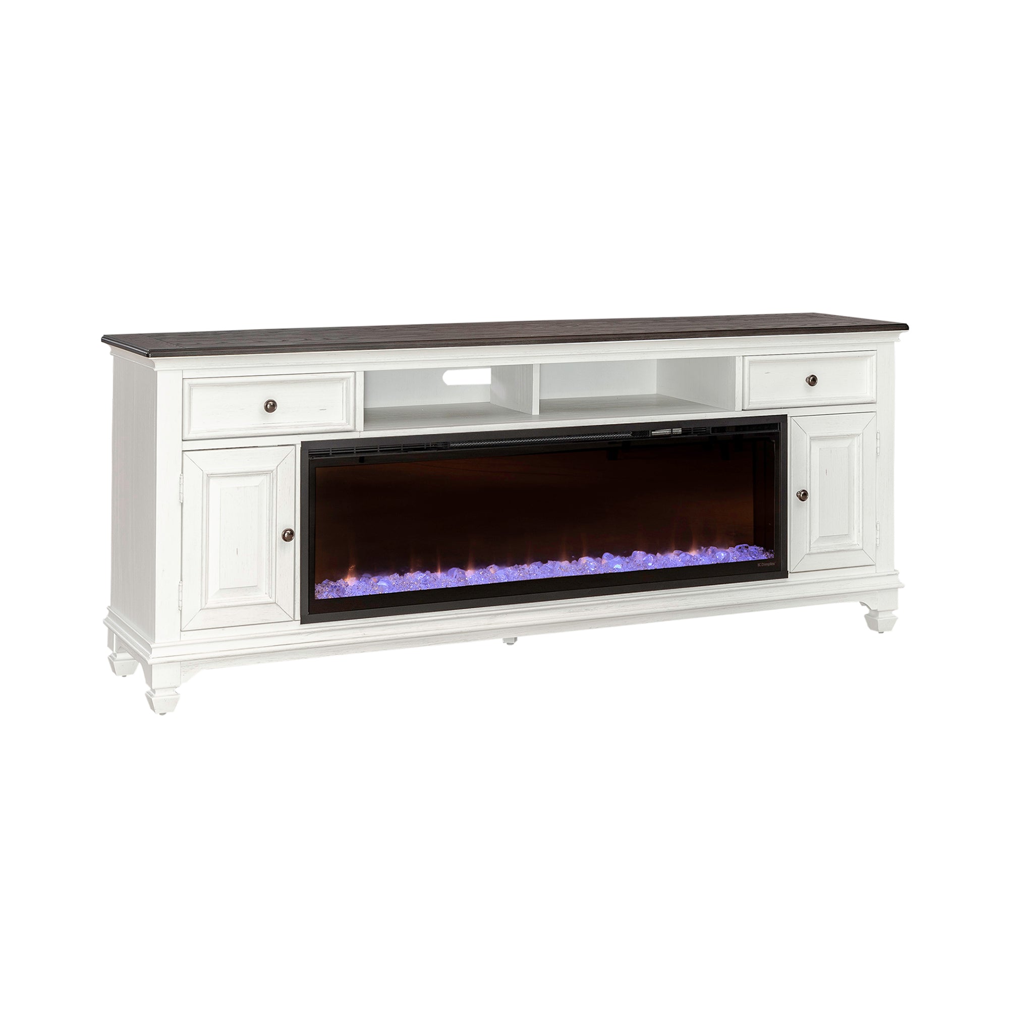 Fireplace TV Consoles FIRE-BOX-417-80 417 80 Inch Console w/ Fire