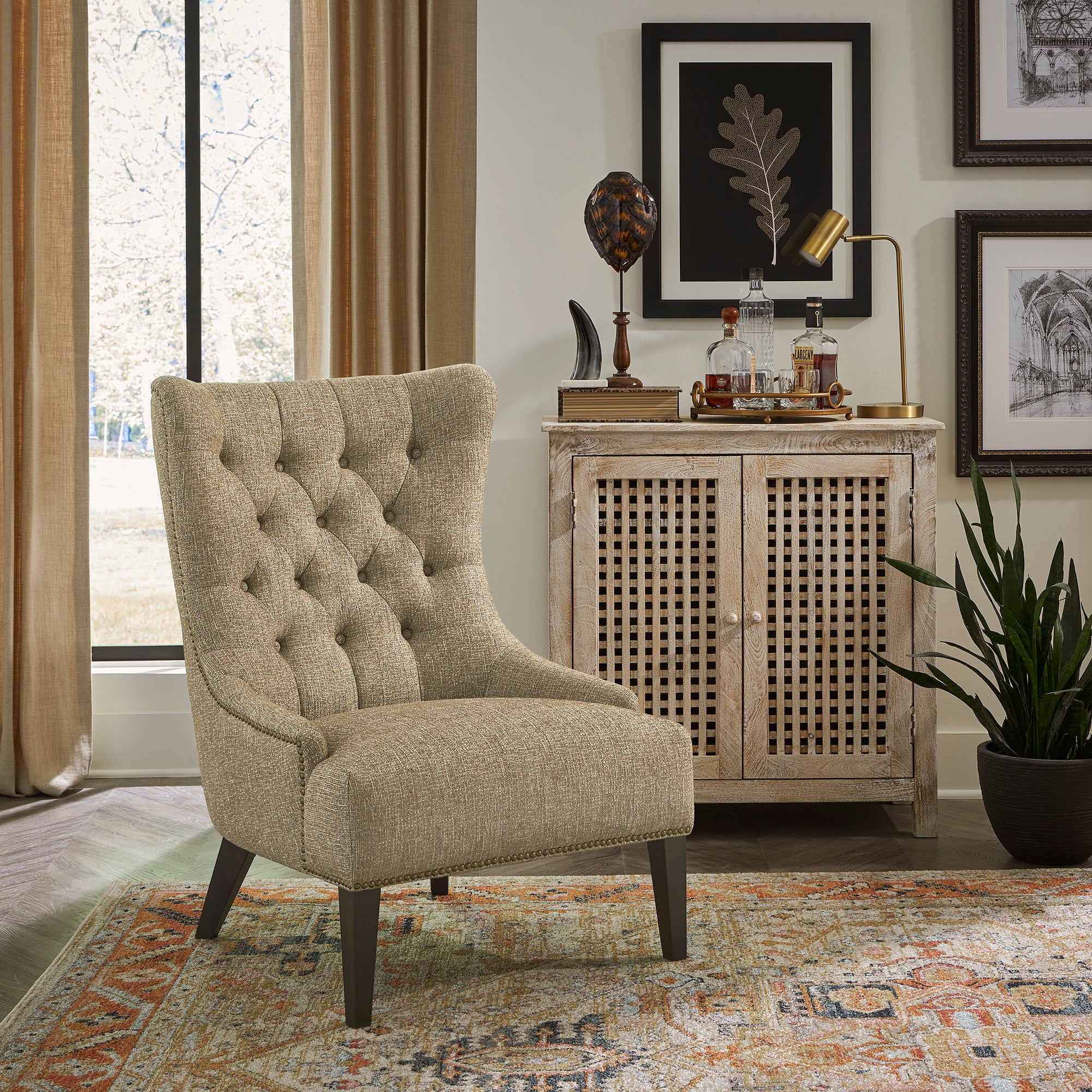 Garrison 710-ACH15-BR Upholstered Accent Chair - Cocoa
