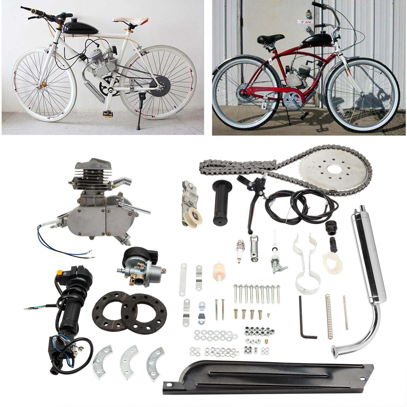 80cc 2-Stroke Engine Bike Motor Kit for 26′′ Bicycles, Silver White