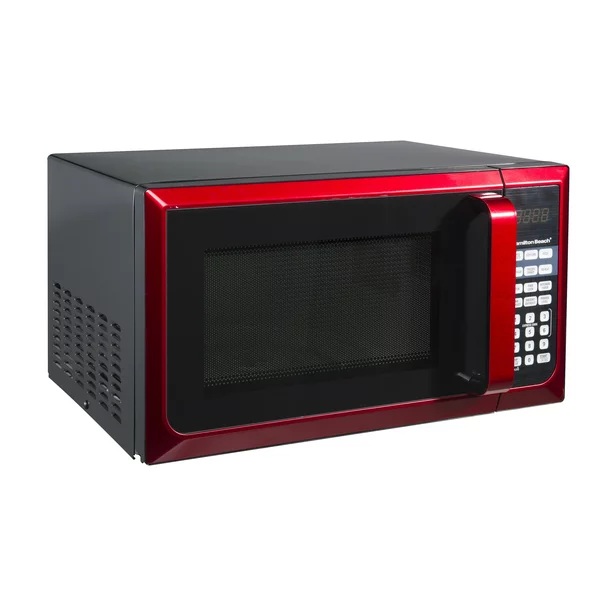 Beach Stainless Steel 0.9 Cu. ft. Red Microwave Oven, Red Stainless Steel