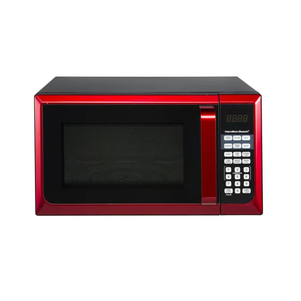 Beach Stainless Steel 0.9 Cu. ft. Red Microwave Oven, Red Stainless Steel