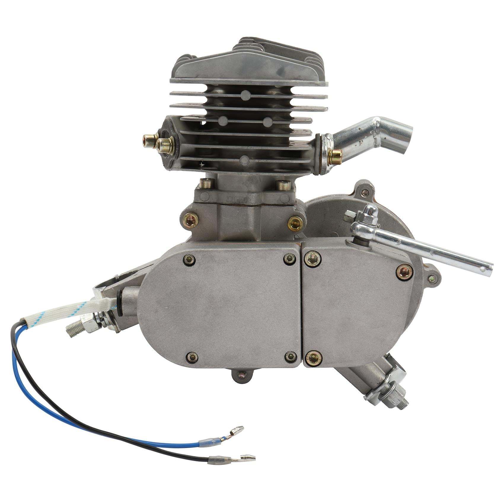 80cc 2-Stroke Engine Bike Motor Kit for 26′′ Bicycles, Silver White