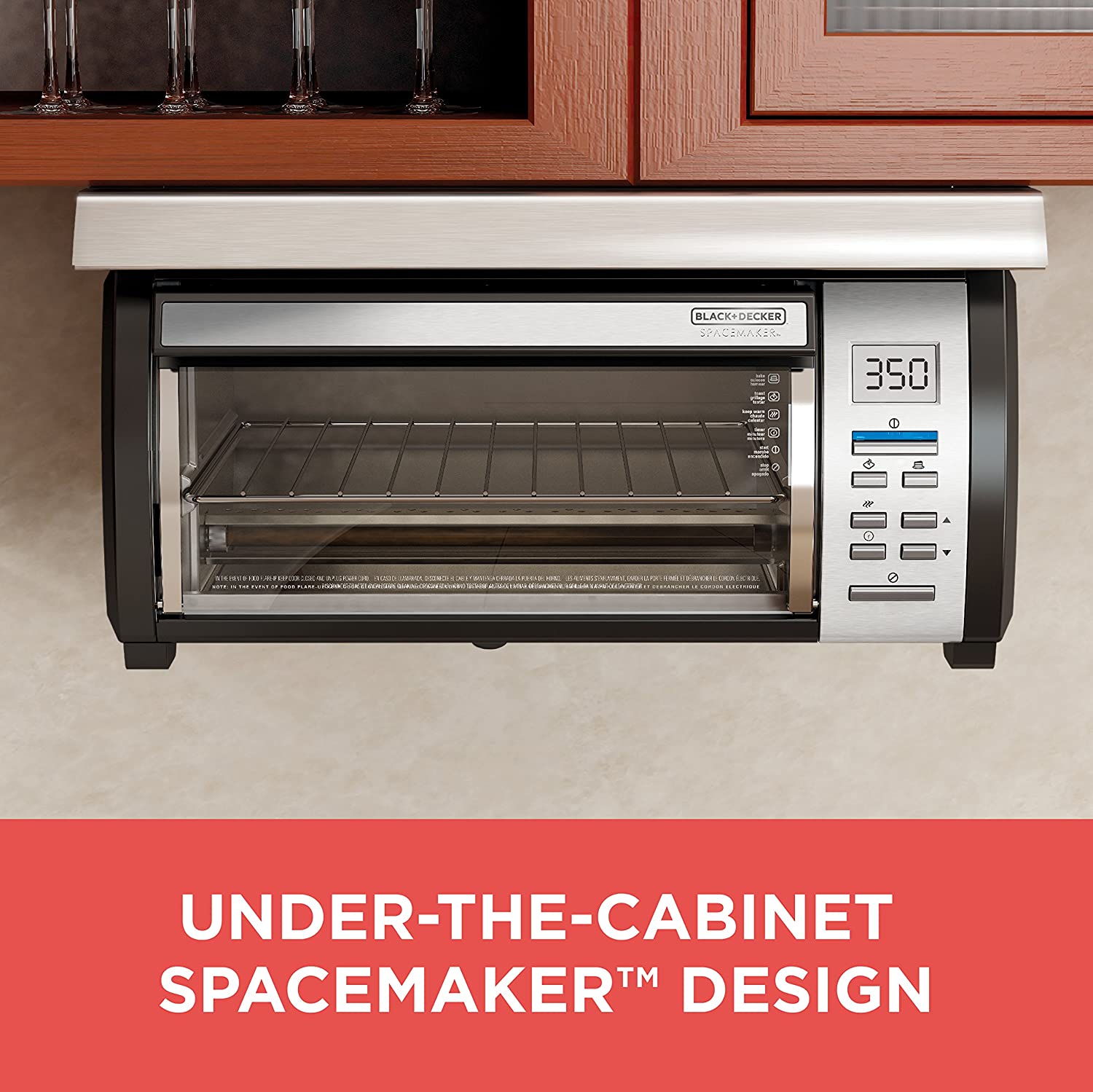 Spacemaker Under-Counter Toaster Oven, Black/Stainless Steel, TROS1000D