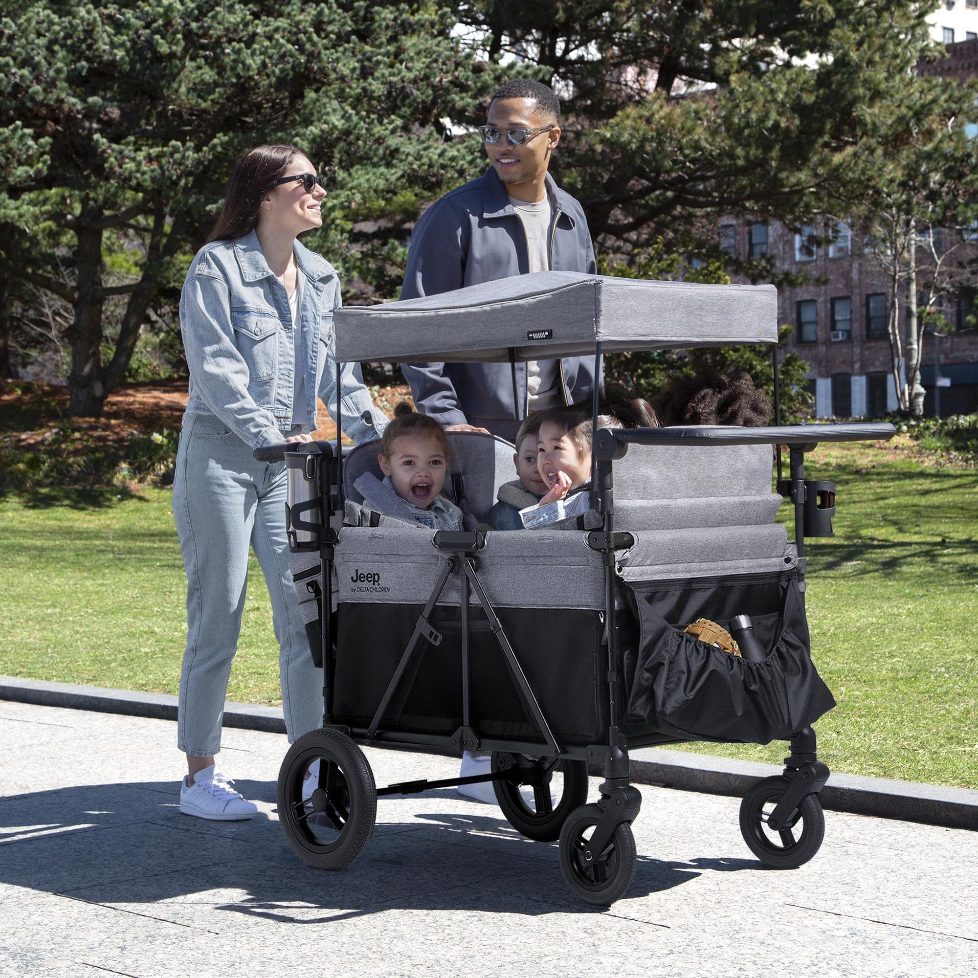 2025 Jeep Wrangler Deluxe 4 Seater Stroller Wagon by Delta Children