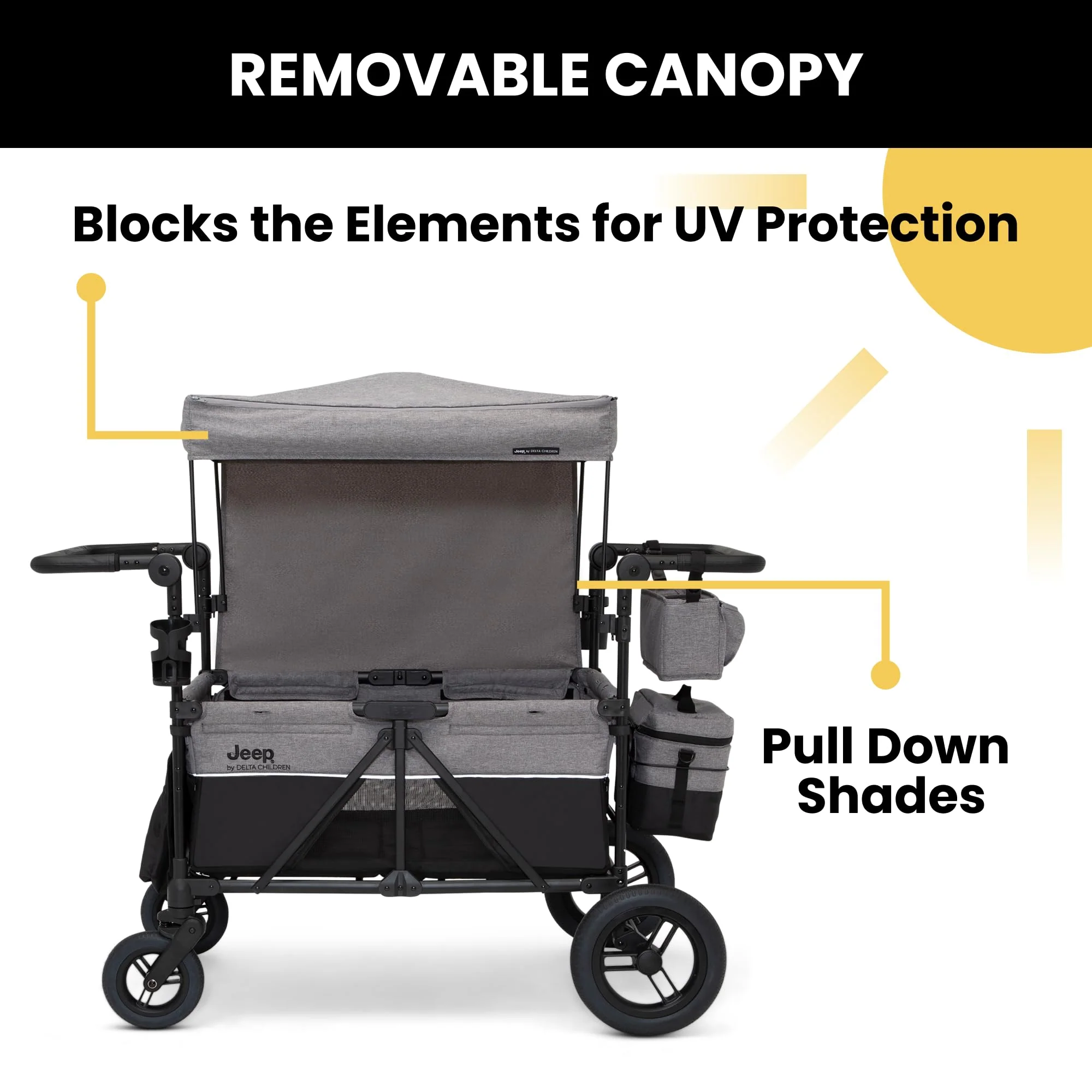 2025 Jeep Wrangler Deluxe 4 Seater Stroller Wagon by Delta Children