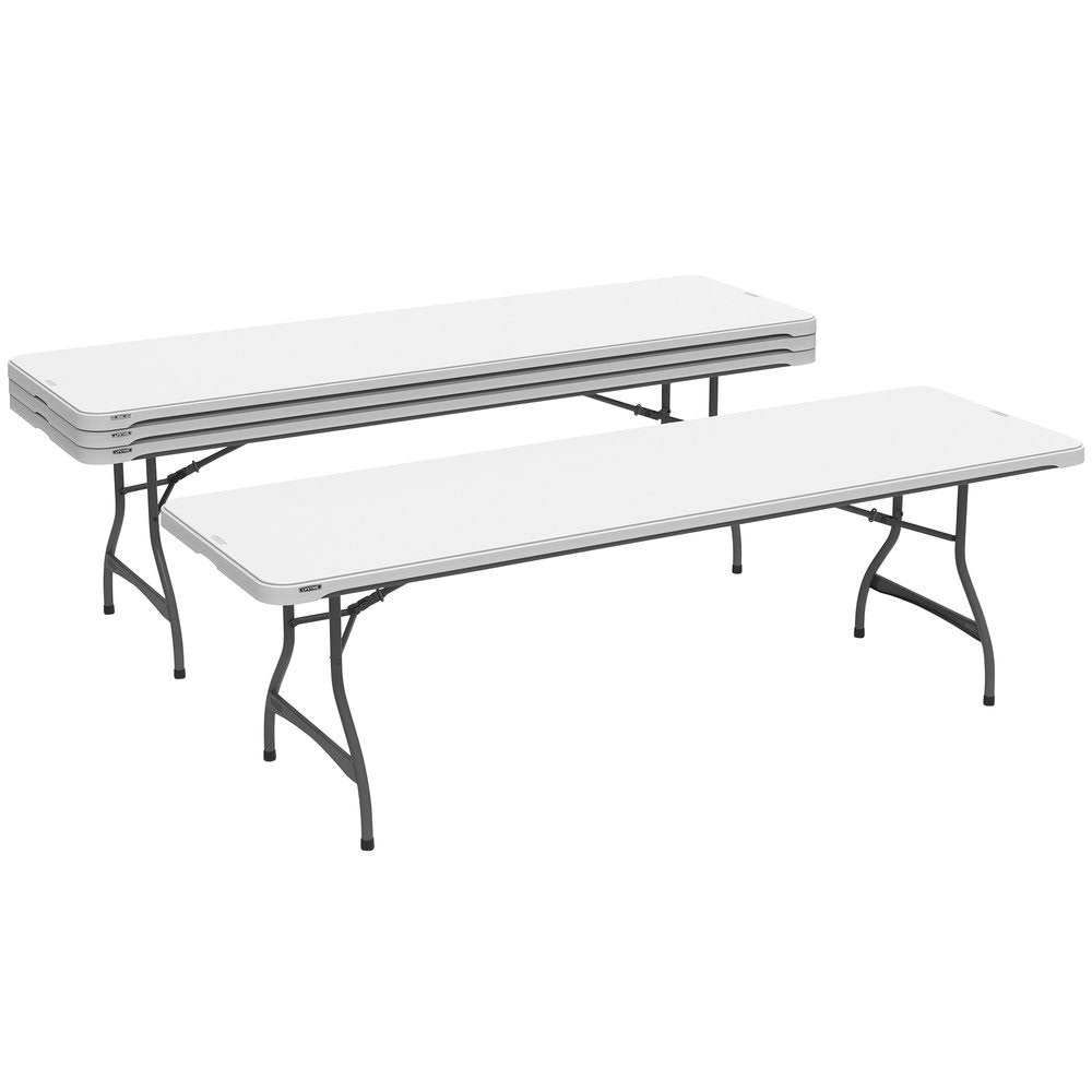 2025 Lifetime 4-Pack Commercial Stacking 8 ft Folding Table – White (80344)