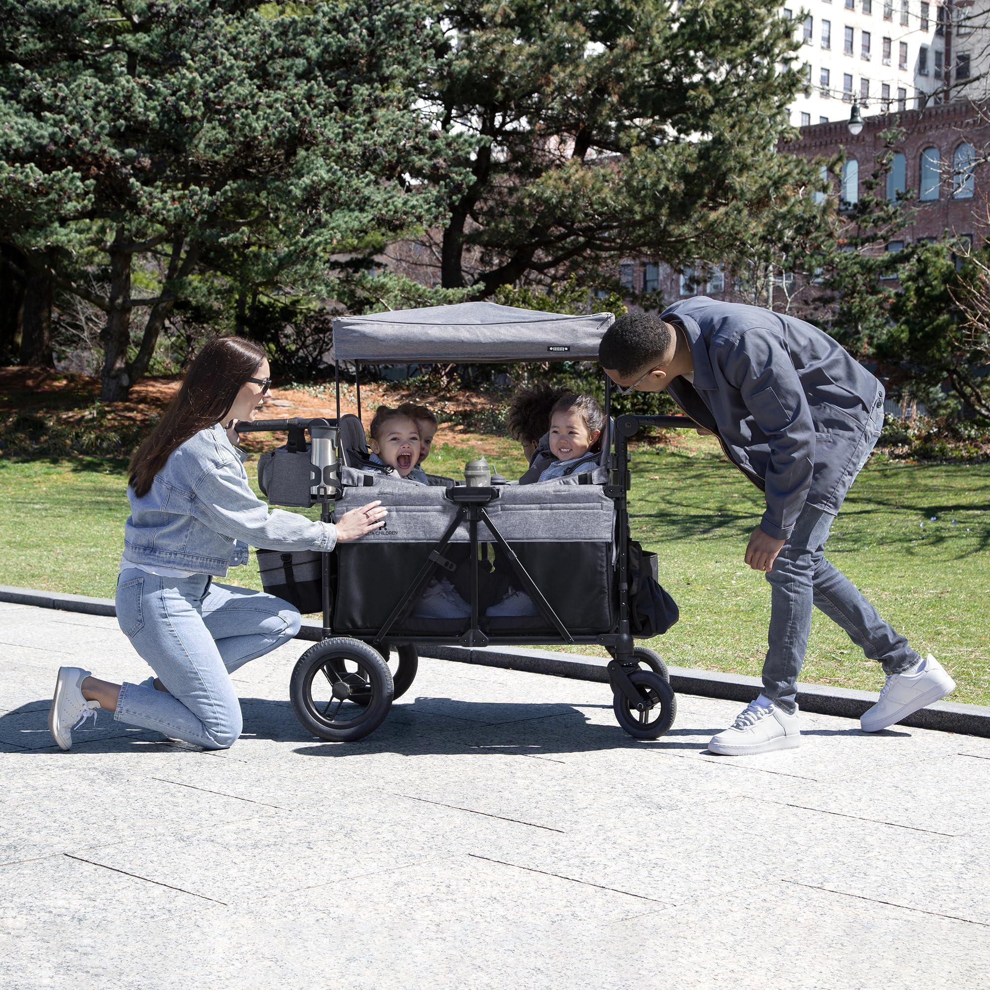 2025 Jeep Wrangler Deluxe 4 Seater Stroller Wagon by Delta Children