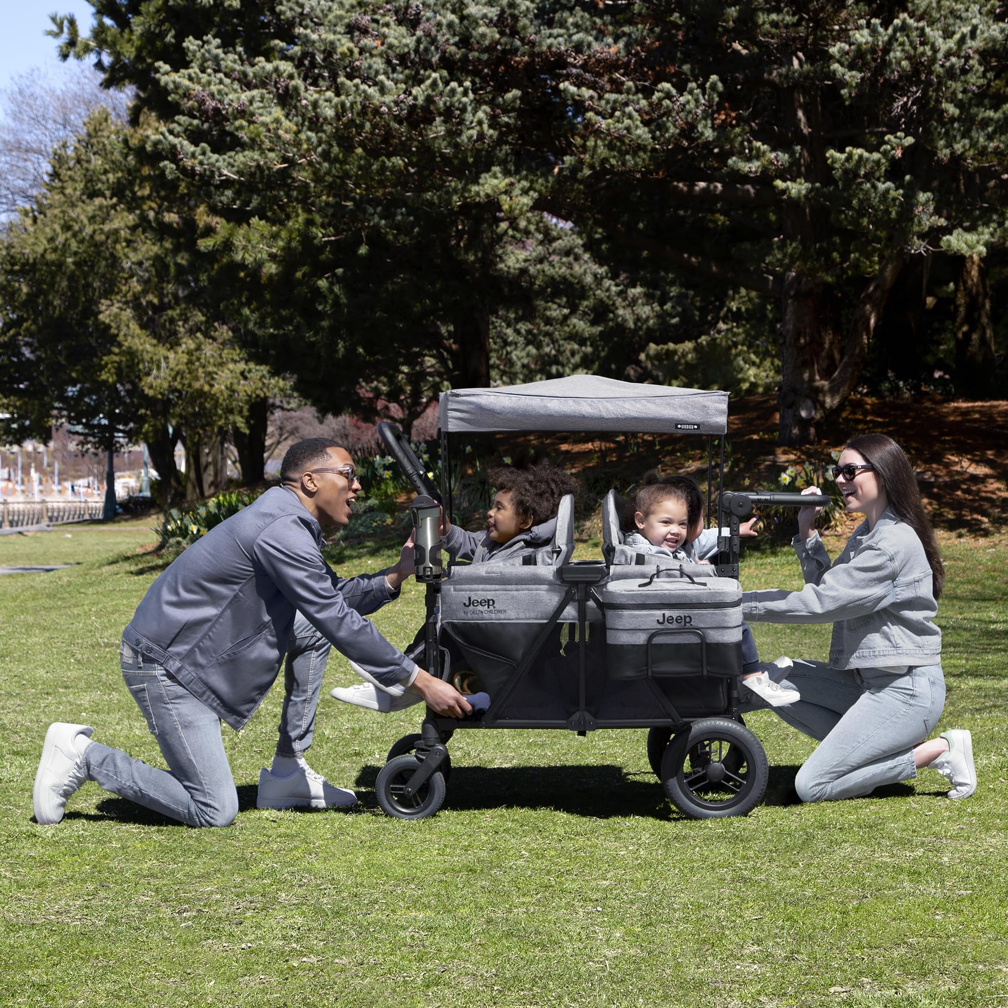 2025 Jeep Wrangler Deluxe 4 Seater Stroller Wagon by Delta Children