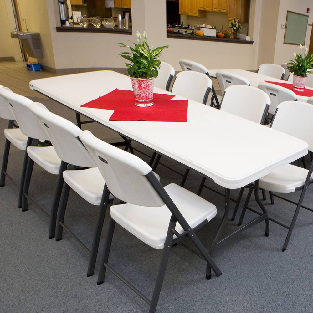 2025 Lifetime 4-Pack Commercial Stacking 8 ft Folding Table – White (80344)