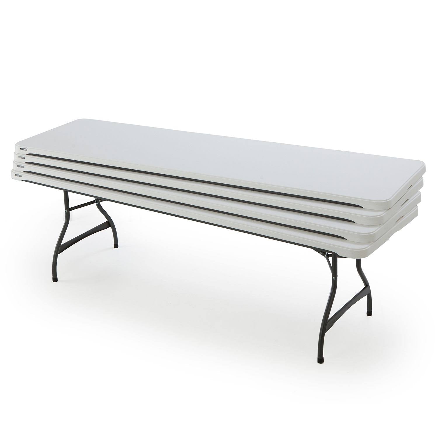 2025 Lifetime 4-Pack Commercial Stacking 8 ft Folding Table – White (80344)