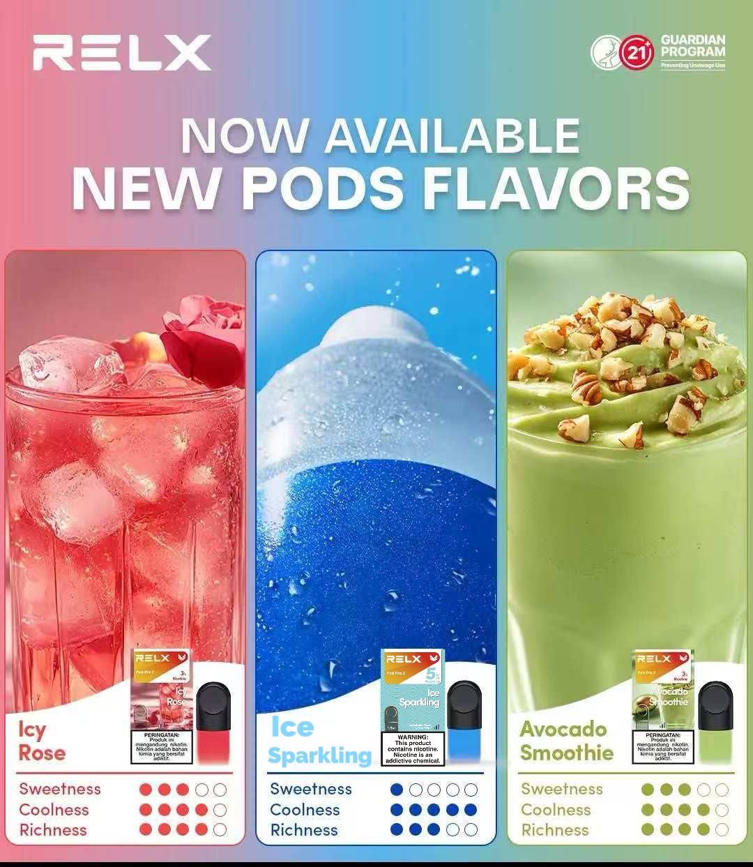 美版悦刻煙彈 RELX Infinity 四代/五代/六代RELX Pod Pro 2果味煙彈    全球直郵【满10盒打8折】 - 華人蒸汽