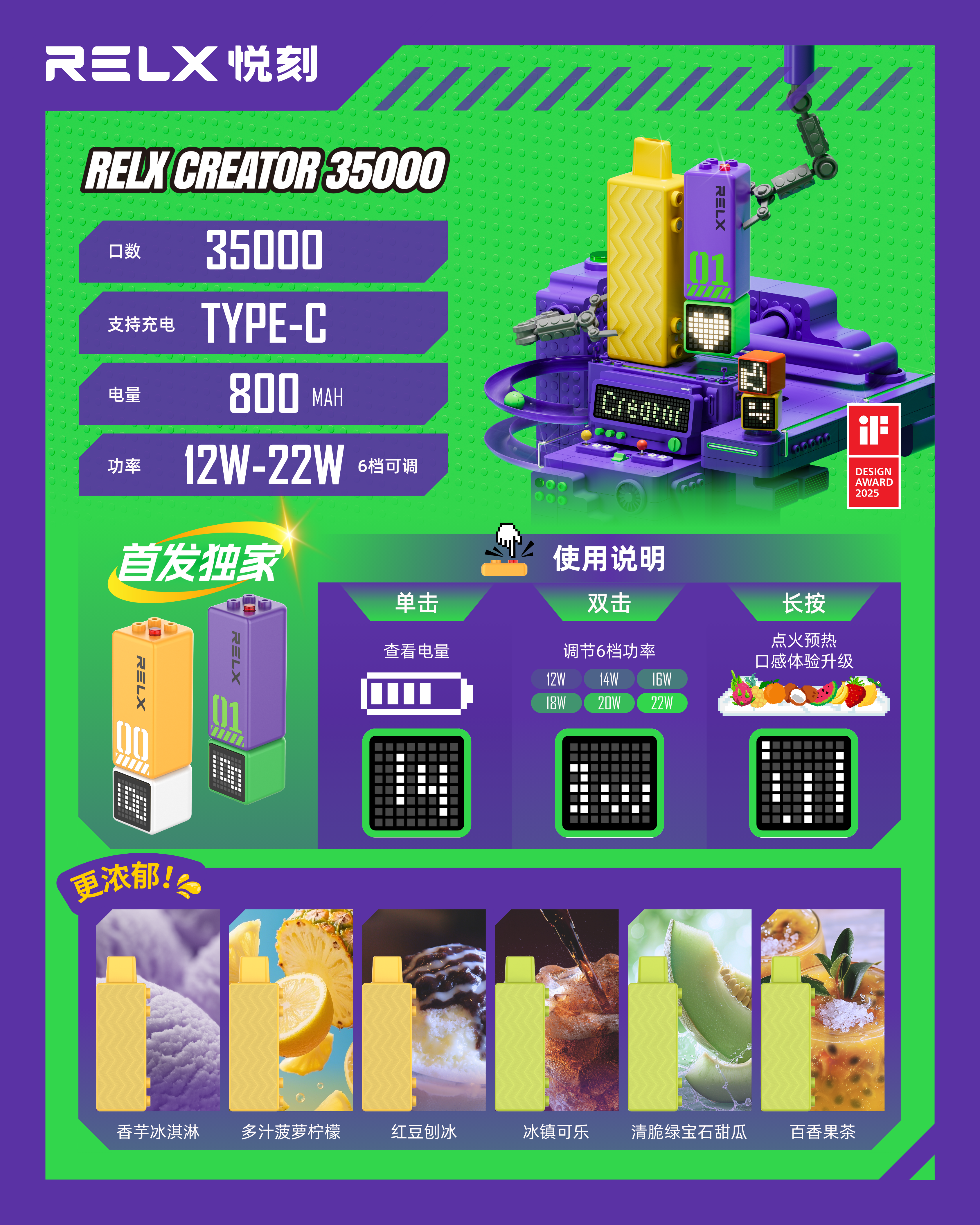 RELX Creator 35000積木系列【二代】   DDP完稅商品【墨西哥/巴西/中國大陸】口岸發貨急速到貨【包郵包稅】 - 華人蒸汽