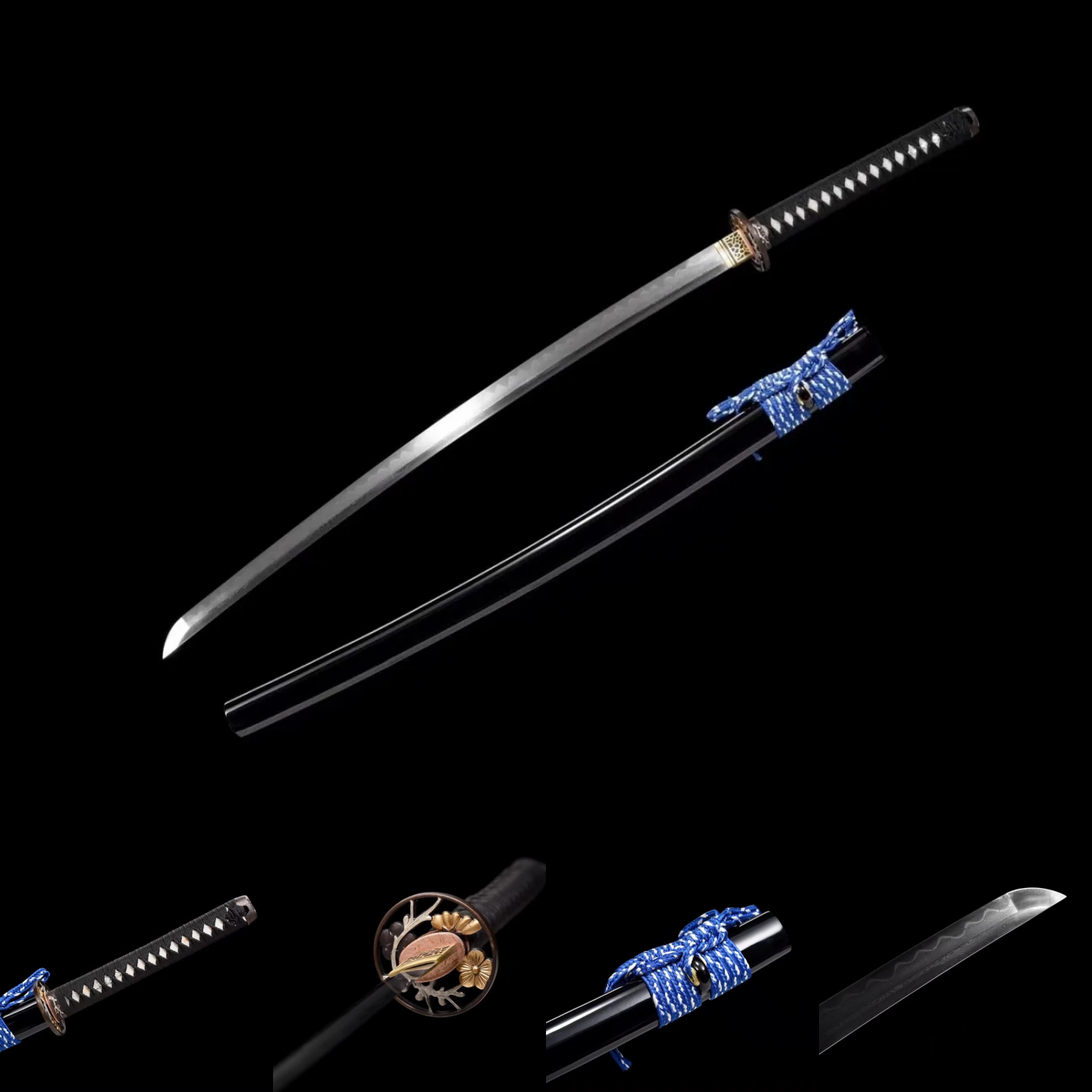 Katana | Copper hollow out gilded glided silver | Damascus Tempered | Accessories Copper gilded glided silver | Battle-ready | High performance | Full-tang - Spartan Blades Club - 陳氏劍莊1892