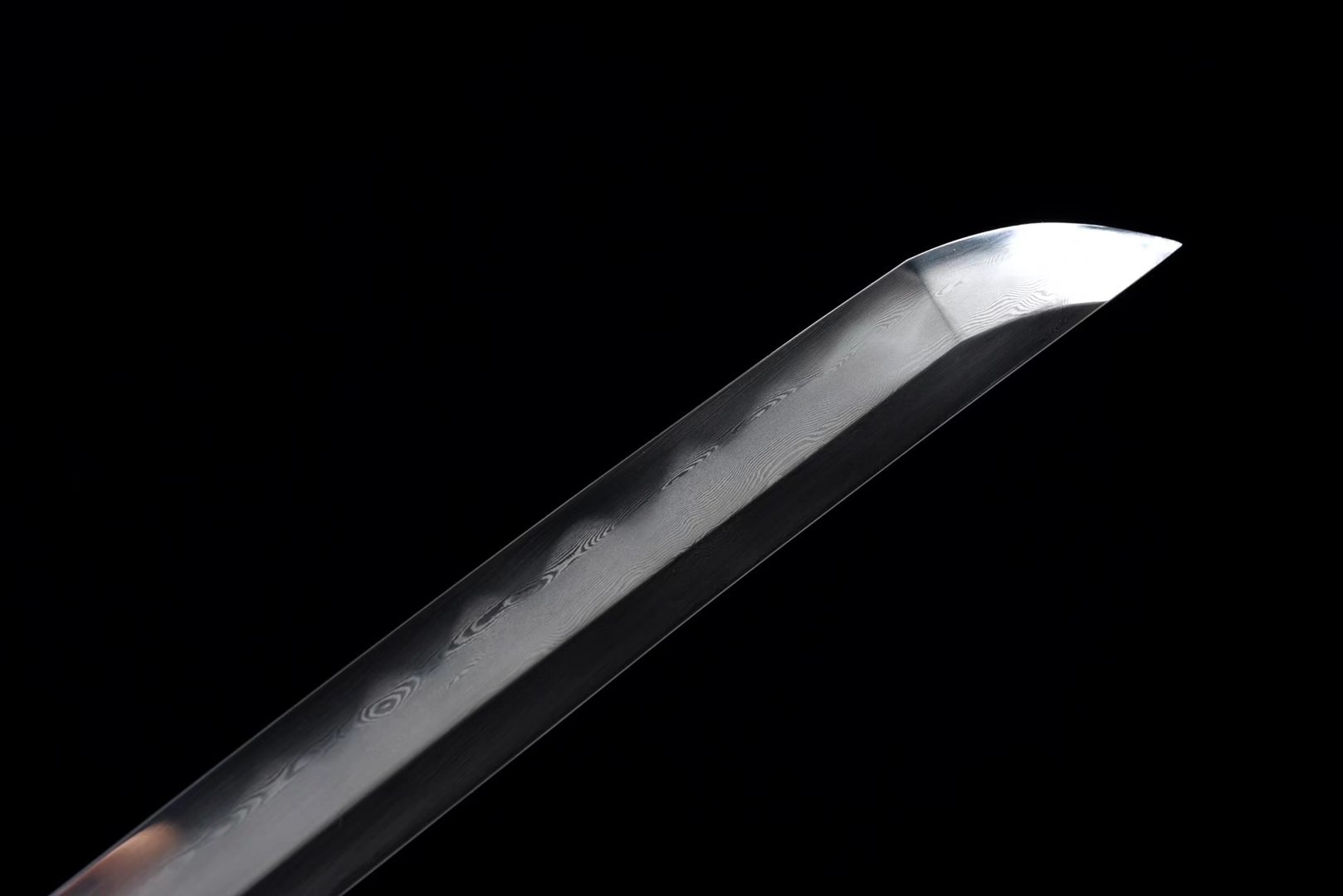 Tachi | Damascus Steel  Clay-tempered  | Tiger |  Hand sharpened | Real hamon | Copper Gilded Glided silver Accessories Sheath Handle | High performance | Battle-ready | Full-tang - Spartan Blades Club - 陳氏劍莊1892