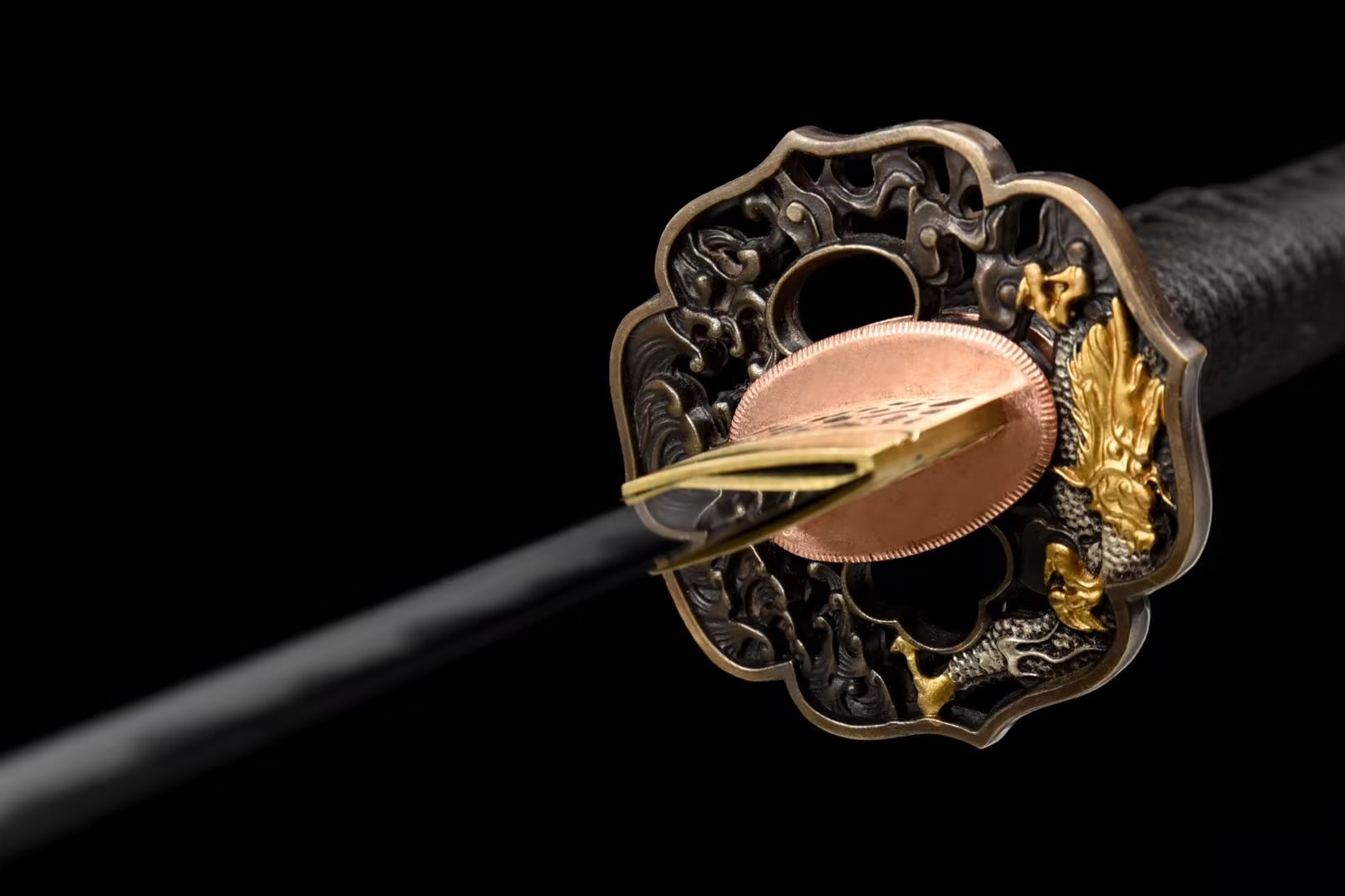 Katana | Ray-skin | Damascus Clay tempered | Gilded Glided silver | Battle-ready | Razor sharp | Full-tang - Spartan Blades Club - 陳氏劍莊1892