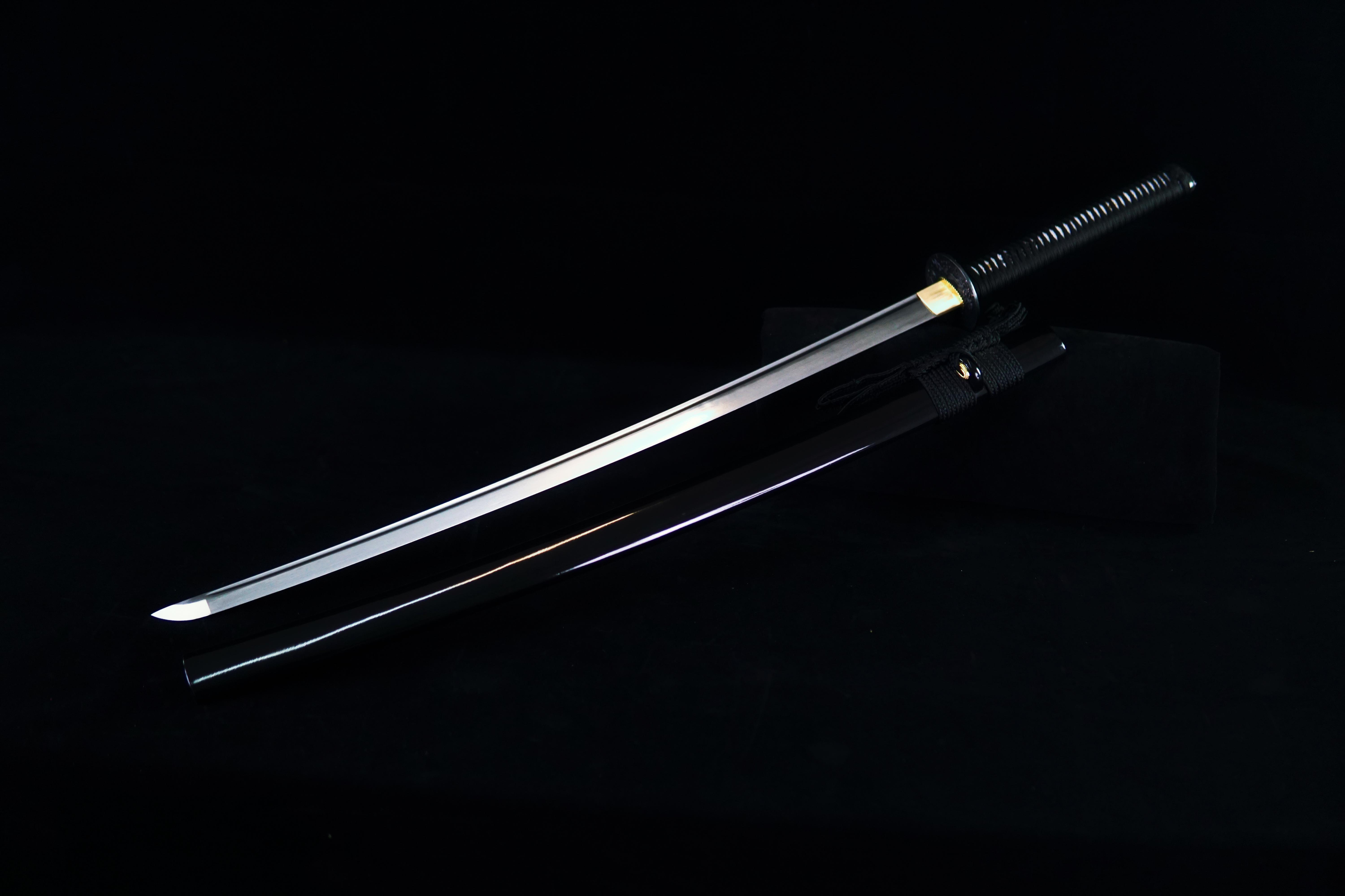 TK03 Heaven's Fury (天煞孤星) Katana | Spring steel | Hand forged sharpened | Wooden Lacquer Sheath | Iron Accessories | Full-tang | Battle-ready | Razor sharp | High performance - Spartan Blades Club - 陳氏劍莊1892