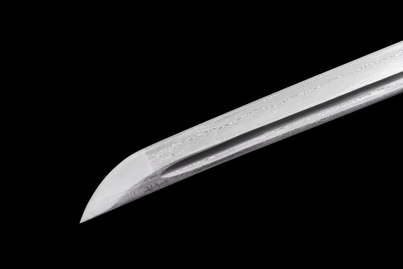 Tachi | Damascus Hand sharpened | Ebony Sheath | Ebony Handle | Copper Accessories | Real hamon | High performance | Battle-ready | Full-tang - Spartan Blades Club - 陳氏劍莊1892