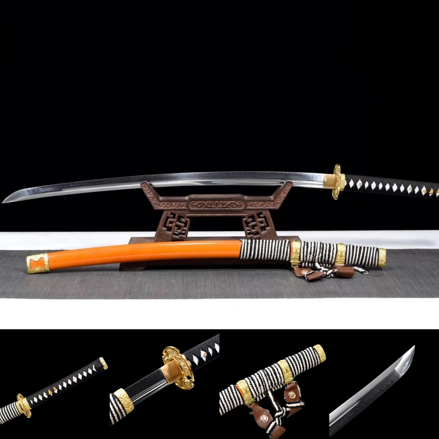 Tachi | T10 Steel Clay Tempered | Copper Accessories | Wooden Lacquer Sheath | Hand forged | Real hamon | High performance | Razor sharp | Battle-ready | Full-tang - Spartan Blades Club - 陳氏劍莊1892