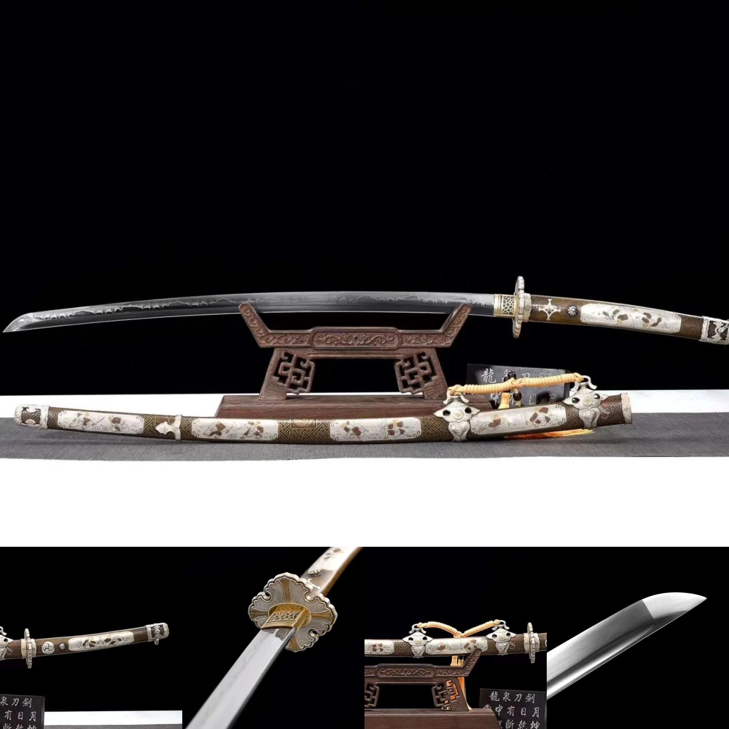 冷たい炎の剣 COLDEN FLAME Tachi Samurai Katana Sword Clay Tempered True Hamon Full-Tang - Spartan Blades Club - 陳氏劍莊1892