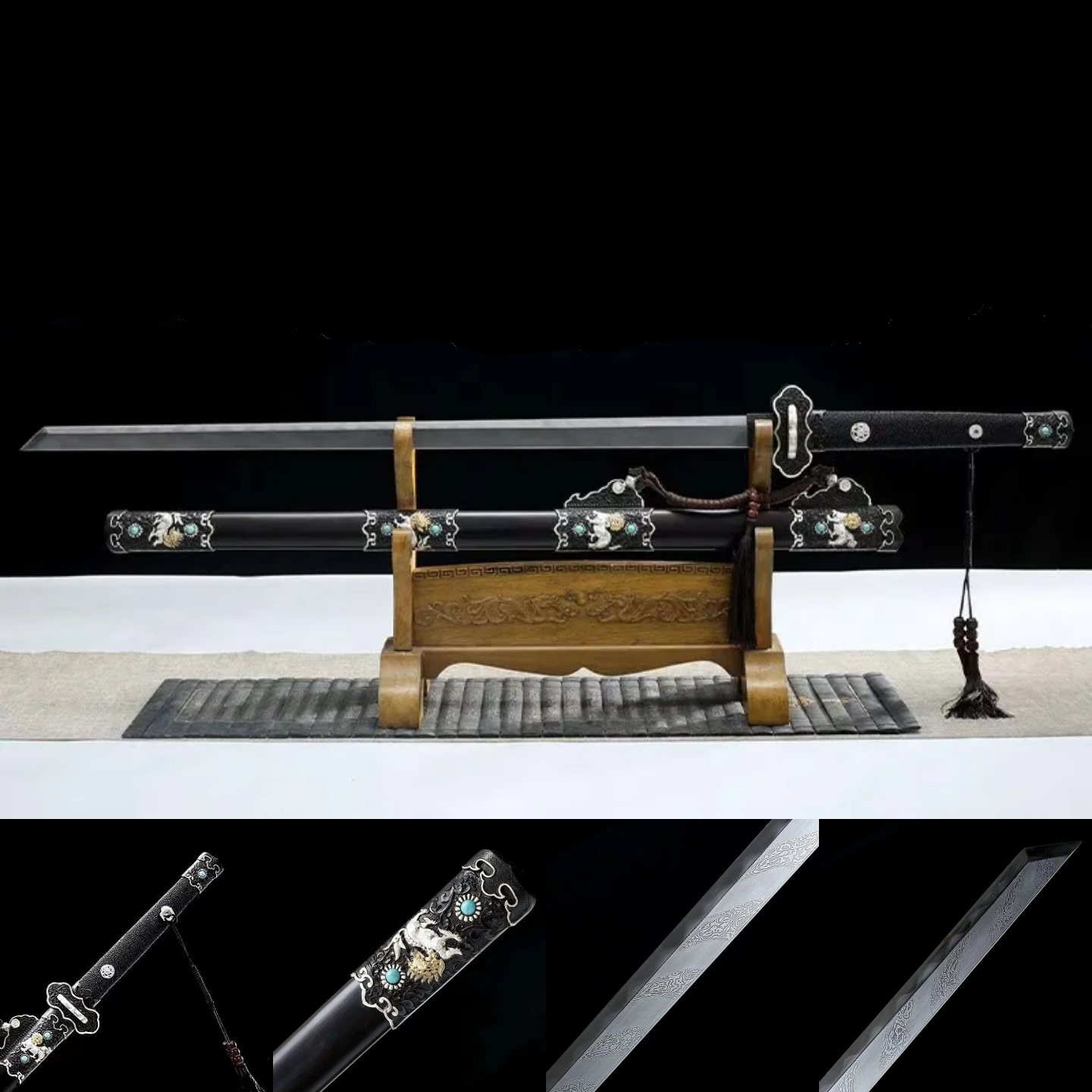 Ancient Kylin | Battle-Ready Premium Sword | Damascus steel | Clay-tempered | Folded Hammered | Handcrafted - Spartan Blades Club - 陳氏劍莊1892