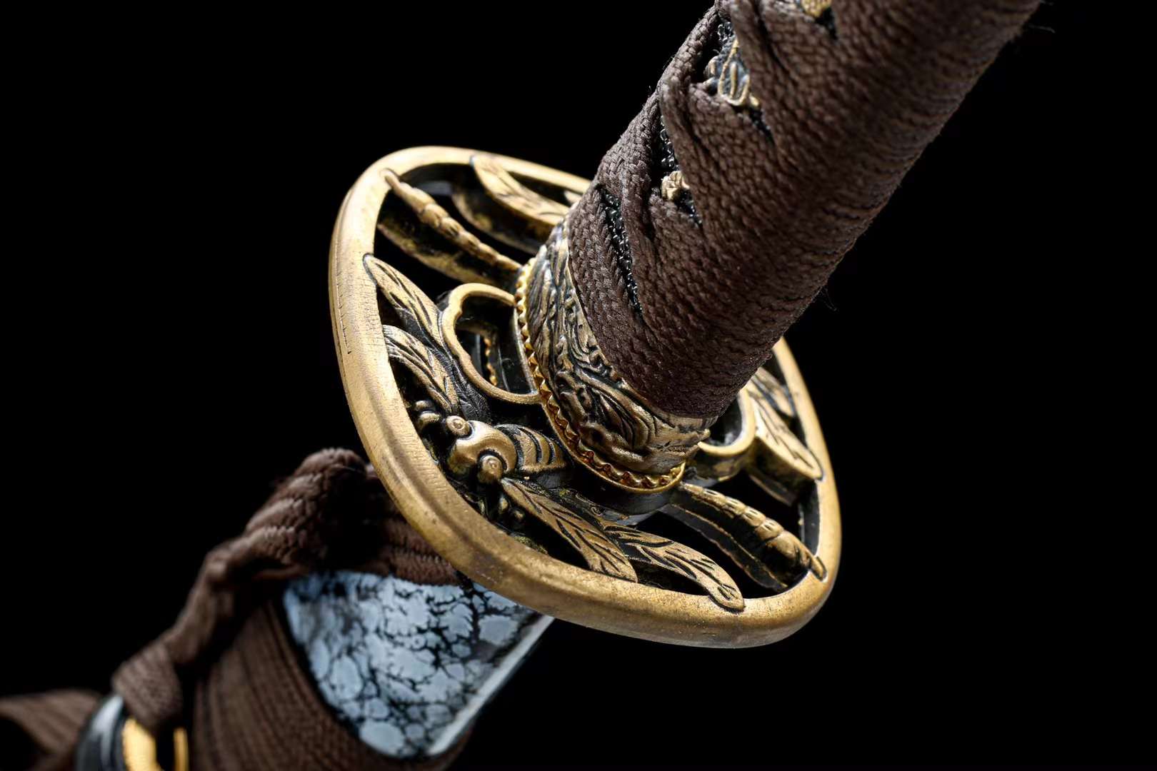 SMUI STONE Tachi Katana Samurai Sword Damascus Steel Folded Hammered - Spartan Blades Club - 陳氏劍莊1892