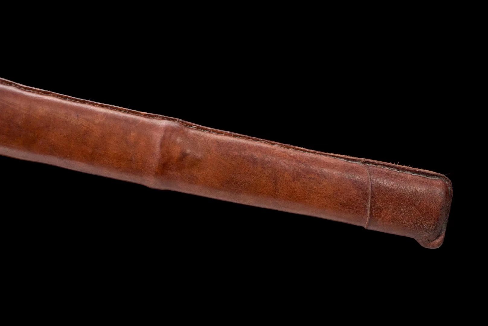 Tachi | Damascus Real hamon | Leather Sheath | Hollow out Copper Gilded Glided silver | Hand sharpened  | High performance | Razor sharp | Battle-ready | Full-tang - Spartan Blades Club - 陳氏劍莊1892