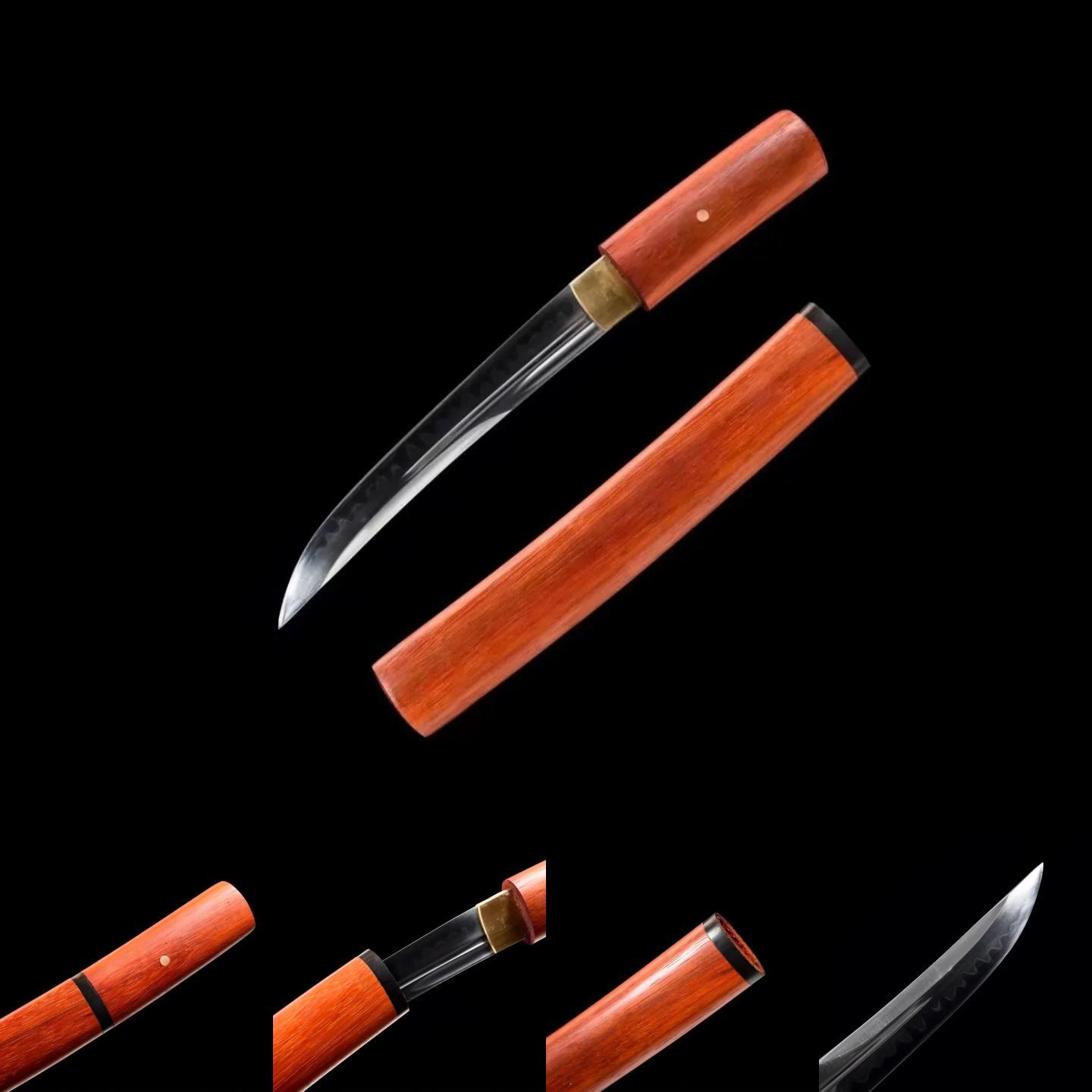 Tanto | T10 Steel Clay tempered | Copper Accessories | Mahogany Sheath | Mahogany Handle | Hand forged sharpened | High performance | Razor sharp | Battle-ready | Full-tang - Spartan Blades Club - 陳氏劍莊1892