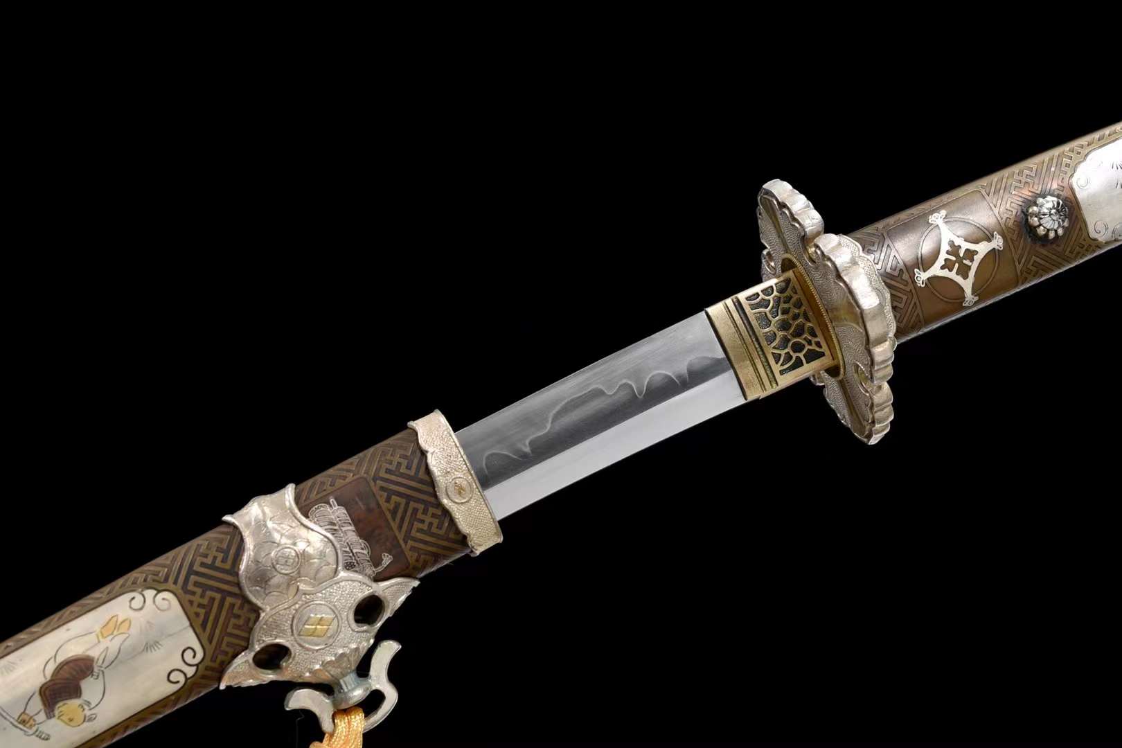 冷たい炎の剣 COLDEN FLAME Tachi Samurai Katana Sword Clay Tempered True Hamon Full-Tang - Spartan Blades Club - 陳氏劍莊1892