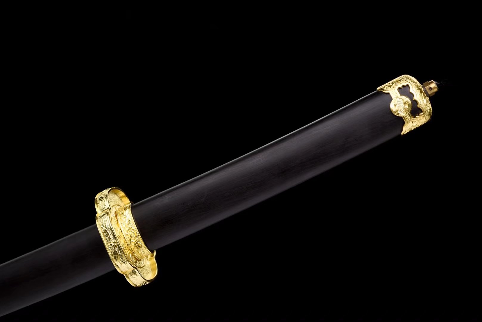 Tachi | Damascus Hand sharpened | Ebony Sheath | Ebony Handle | Copper Accessories | Real hamon | High performance | Battle-ready | Full-tang - Spartan Blades Club - 陳氏劍莊1892