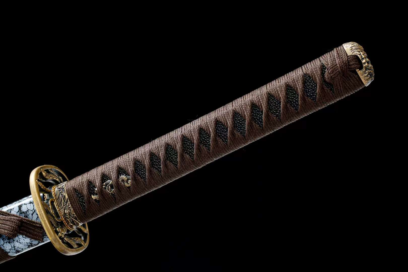 SMUI STONE Tachi Katana Samurai Sword Damascus Steel Folded Hammered - Spartan Blades Club - 陳氏劍莊1892