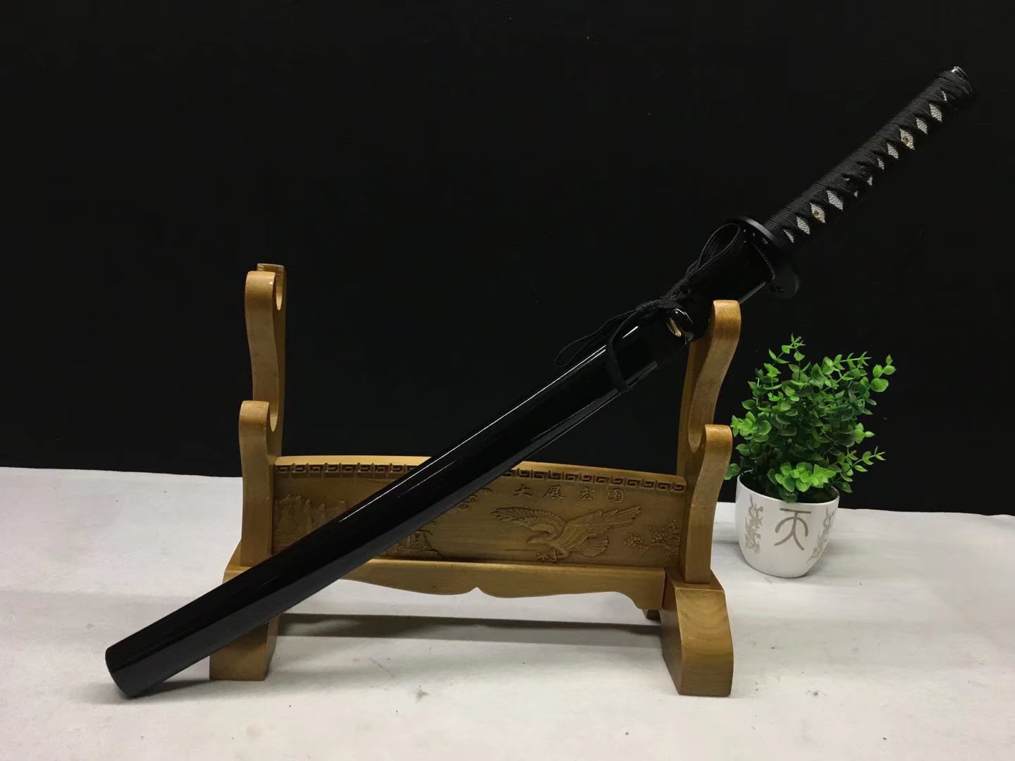 Katana |  Damascus Clay tempered | Zinc Alloy Accessories |  Real hamon | Lacquer Sheath | Battle-ready | Razor sharp | Full-tang | High performance - Spartan Blades Club - 陳氏劍莊1892