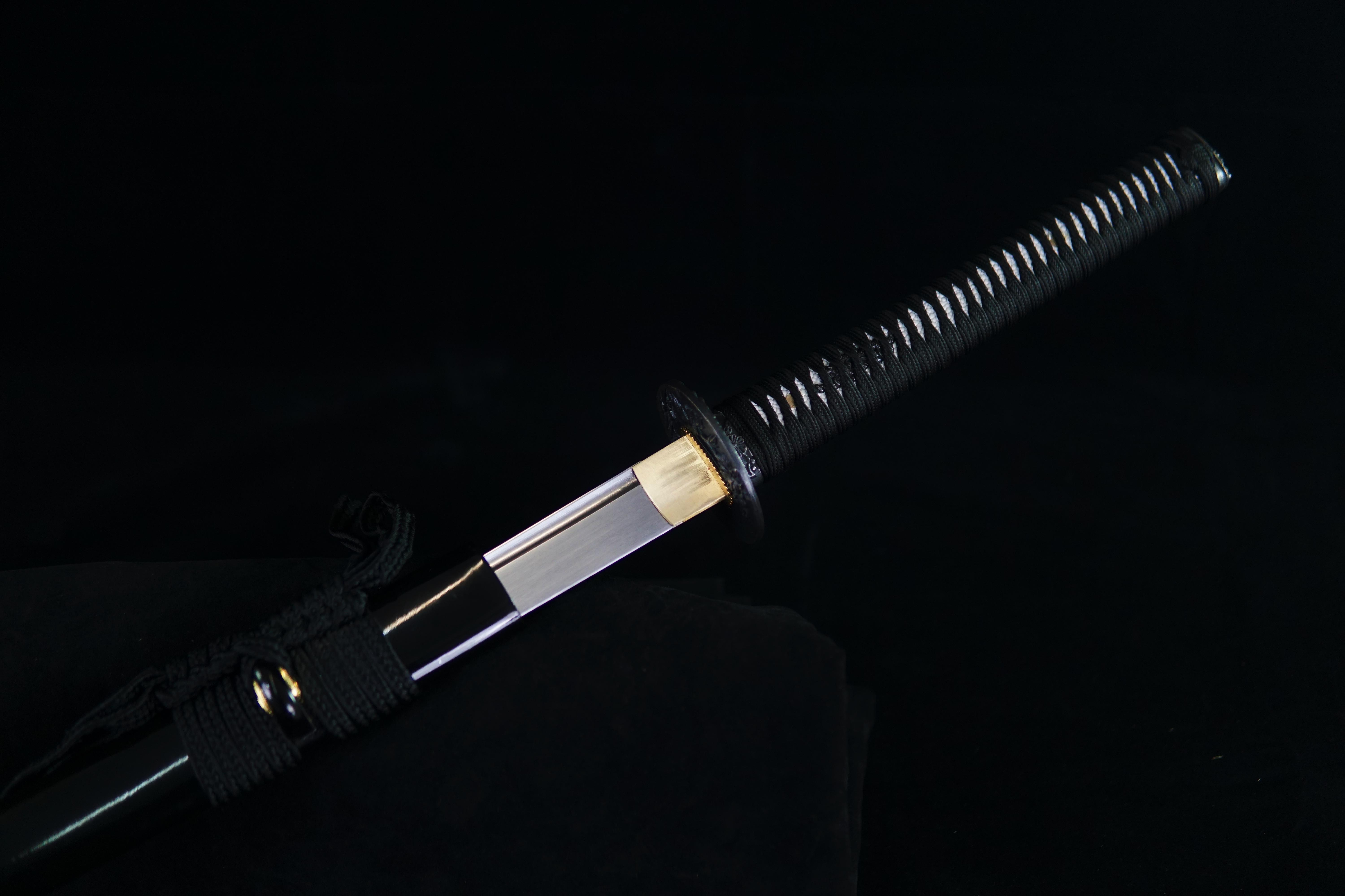 TK03 Heaven's Fury (天煞孤星) Katana | Spring steel | Hand forged sharpened | Wooden Lacquer Sheath | Iron Accessories | Full-tang | Battle-ready | Razor sharp | High performance - Spartan Blades Club - 陳氏劍莊1892