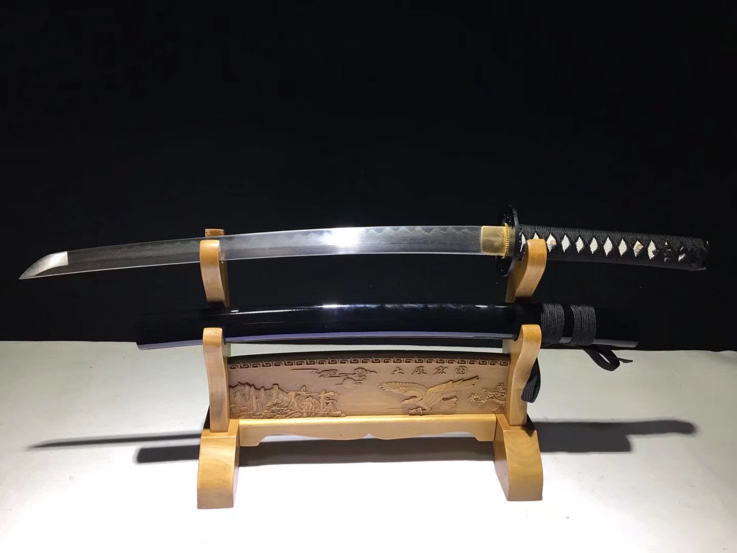 Katana |  Damascus Clay tempered | Zinc Alloy Accessories |  Real hamon | Lacquer Sheath | Battle-ready | Razor sharp | Full-tang | High performance - Spartan Blades Club - 陳氏劍莊1892