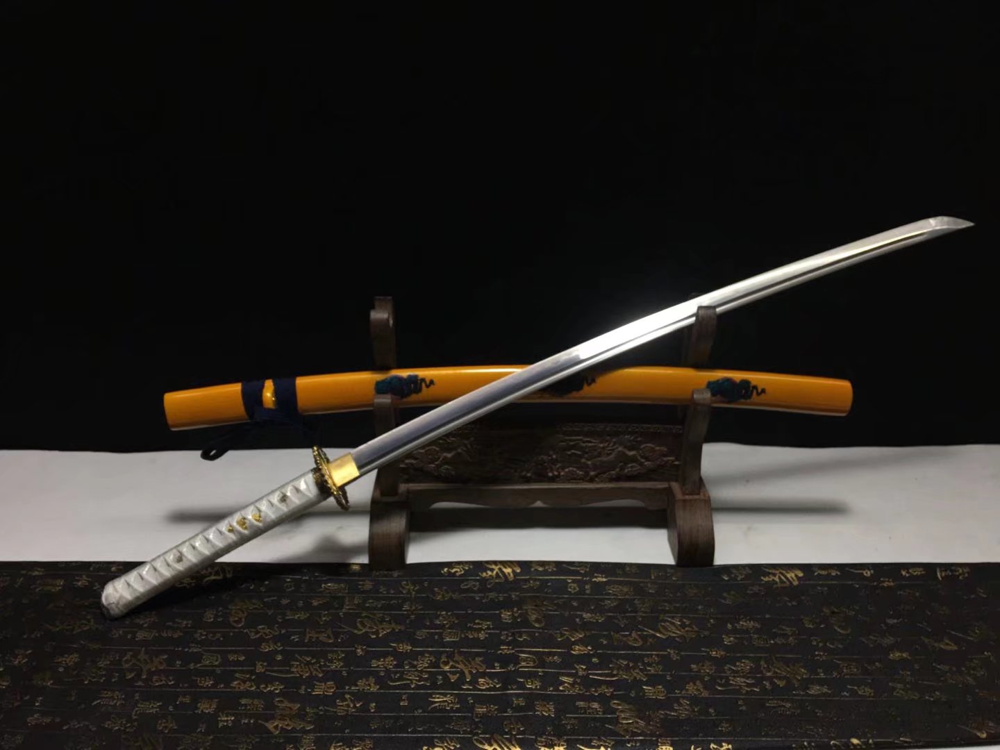 Katana hand forged  Damascus clay tempered hollow out  hand sharpened Full-tang Battle-ready razor sharp high performance - Spartan Blades Club - 陳氏劍莊1892