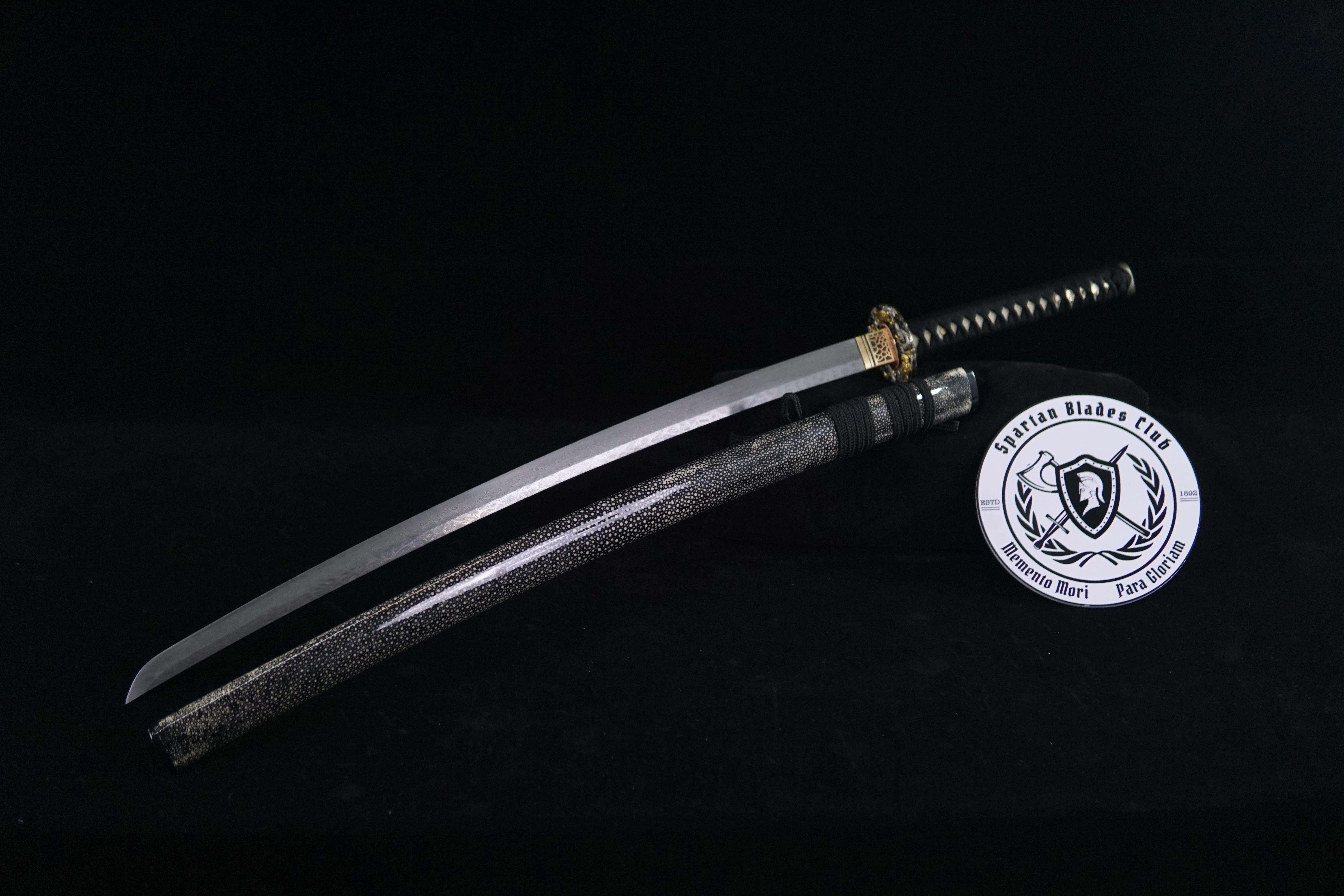 TK01 Katana | Shadow Dragon(暗龙) Katana - Handcrafted Damascus Steel Samurai Sword with Dragon Tsuba - Spartan Blades Club - 陳氏劍莊1892