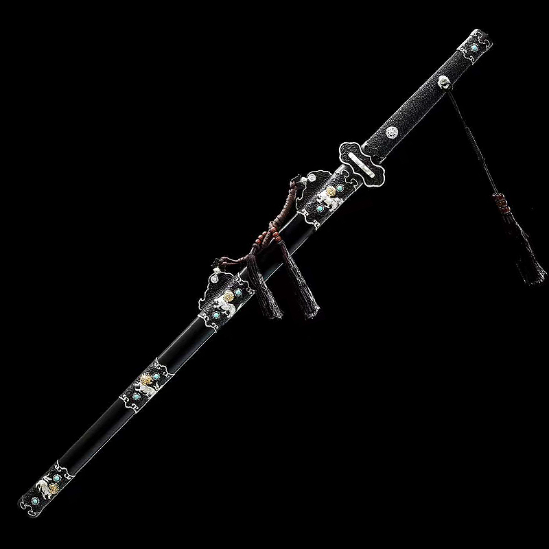 Ancient Kylin | Battle-Ready Premium Sword | Damascus steel | Clay-tempered | Folded Hammered | Handcrafted - Spartan Blades Club - 陳氏劍莊1892