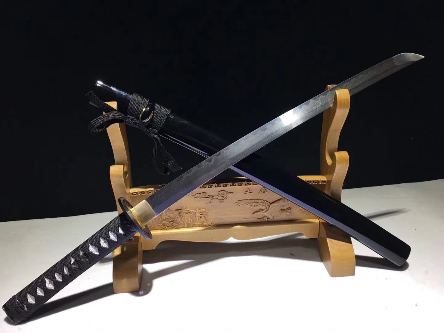 Katana |  Damascus Clay tempered | Zinc Alloy Accessories |  Real hamon | Lacquer Sheath | Battle-ready | Razor sharp | Full-tang | High performance - Spartan Blades Club - 陳氏劍莊1892