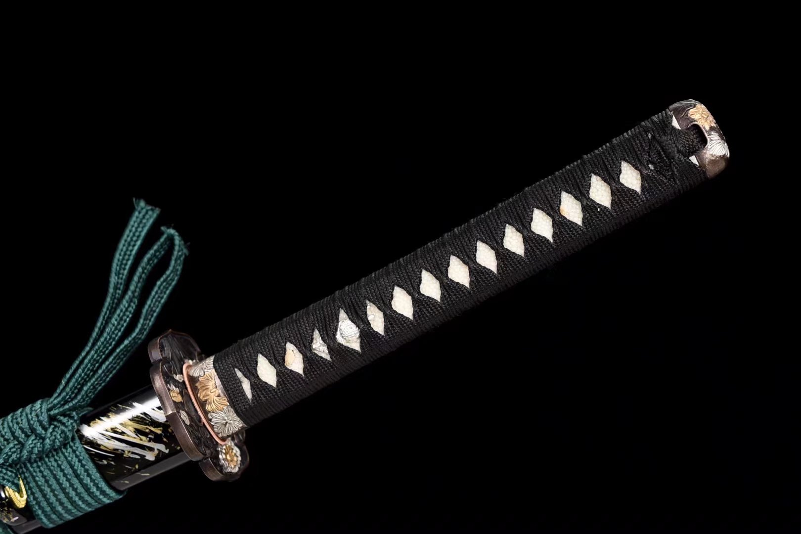 Katana | Damascus Tempered | Copper Accessories Gilded Glided silver | Ray-skin Handle | Wooden Lacquer sheath | Real hamon | High performance | Battle-ready | Full-tang - Spartan Blades Club - 陳氏劍莊1892