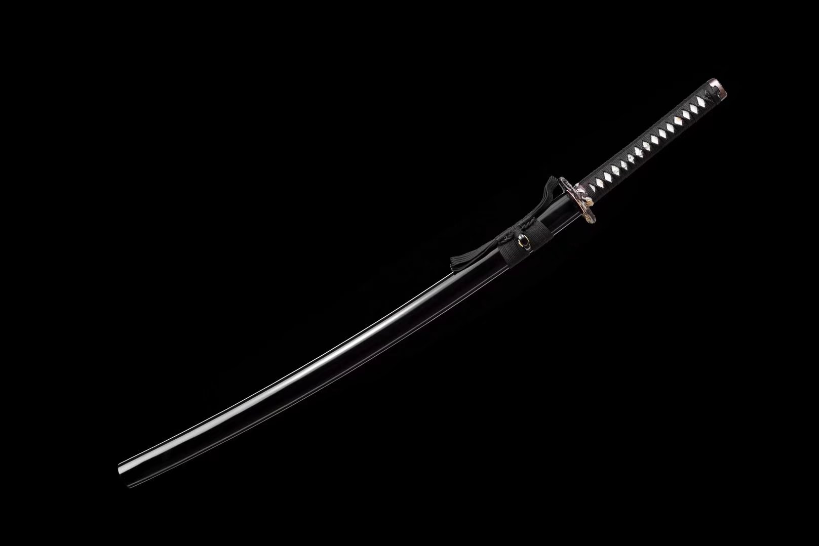 Katana |  Damascus | Real hamon | Copper Hollow out Gilded Glided silver | Wooden Lacquer | Hand forged | Battle-ready | Full-tang - Spartan Blades Club - 陳氏劍莊1892