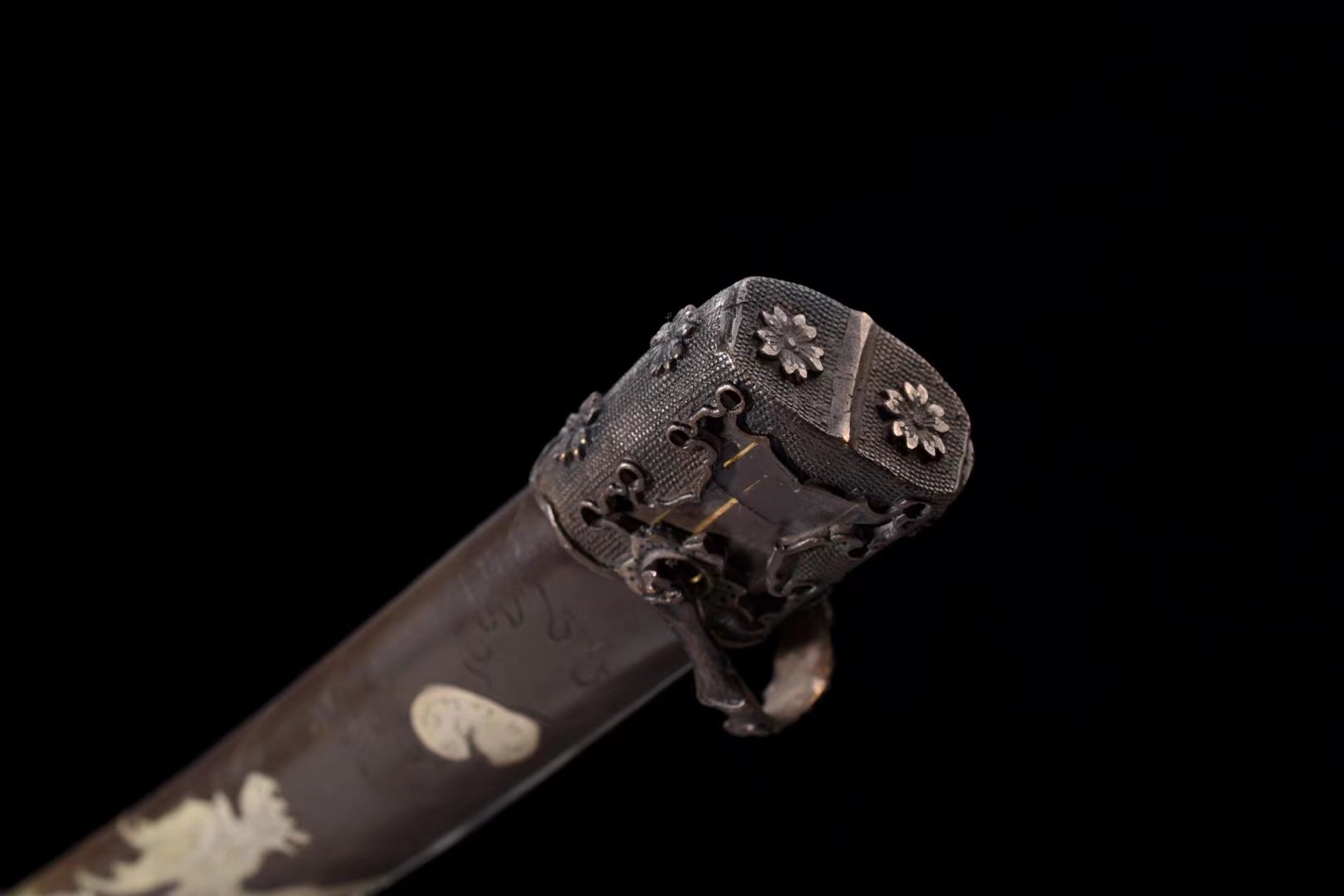 Tachi | Damascus Real hamon | Copper Gilded Glided silver Sheath Accessories Handle  | High performance | Battle-ready | Full-tang - Spartan Blades Club - 陳氏劍莊1892