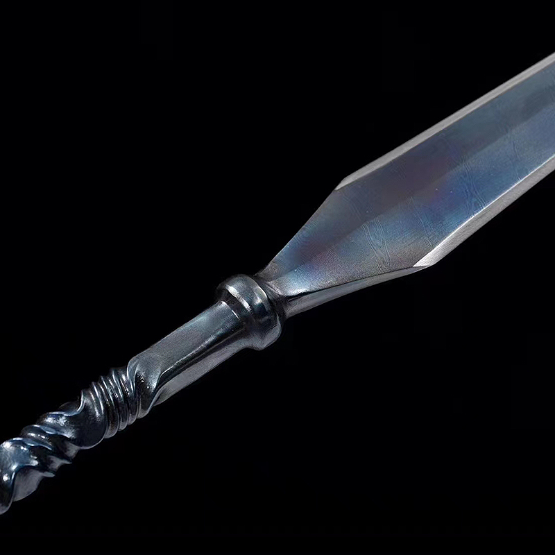 Battle Ready Spear | Premium Real Spear | Damascus Steel |Octahedral Blades | ONE-PIECE | Handcrafted | Twist Pattern - Spartan Blades Club - 陳氏劍莊1892