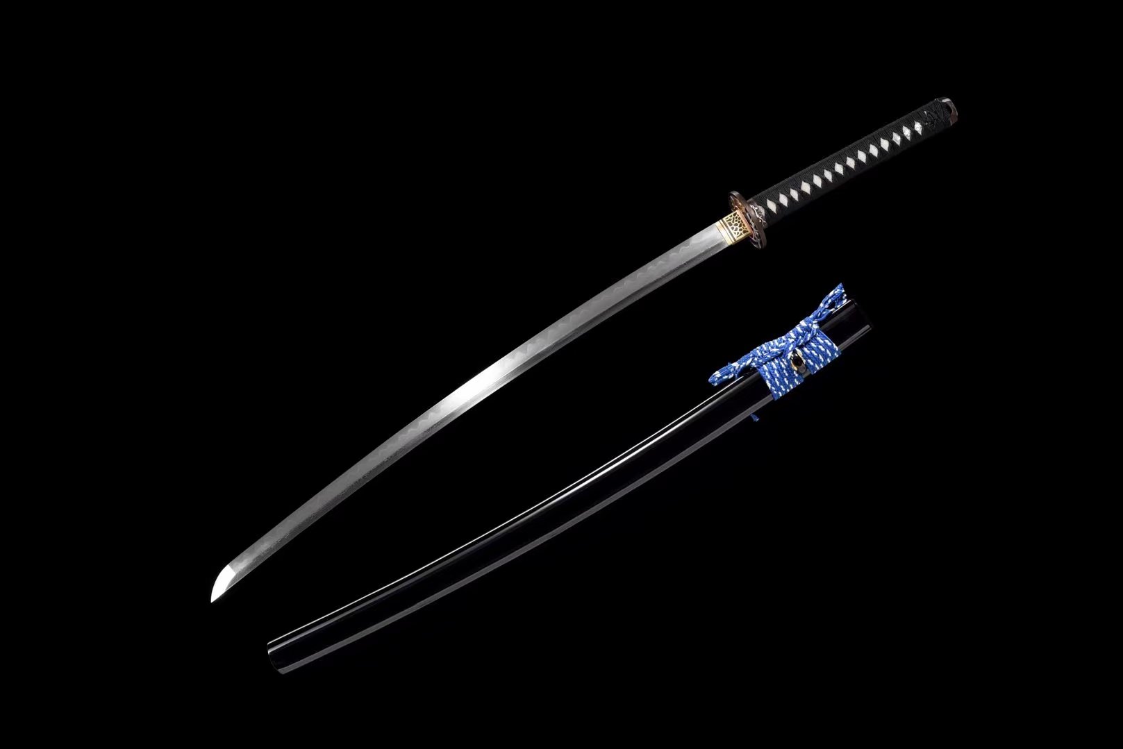 Katana | Copper hollow out gilded glided silver | Damascus Tempered | Accessories Copper gilded glided silver | Battle-ready | High performance | Full-tang - Spartan Blades Club - 陳氏劍莊1892