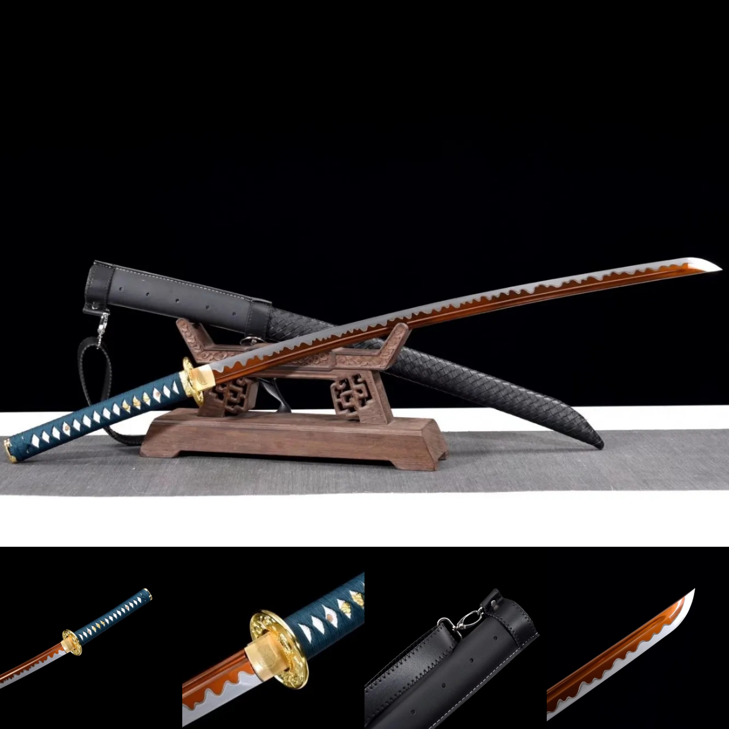 Katana | High manganese steel | Hand forged sharpened | Zinc Alloy Accessories | Wooden Leather Sheath | High performance | Razor sharp | Battle-ready | Full-tang - Spartan Blades Club - 陳氏劍莊1892