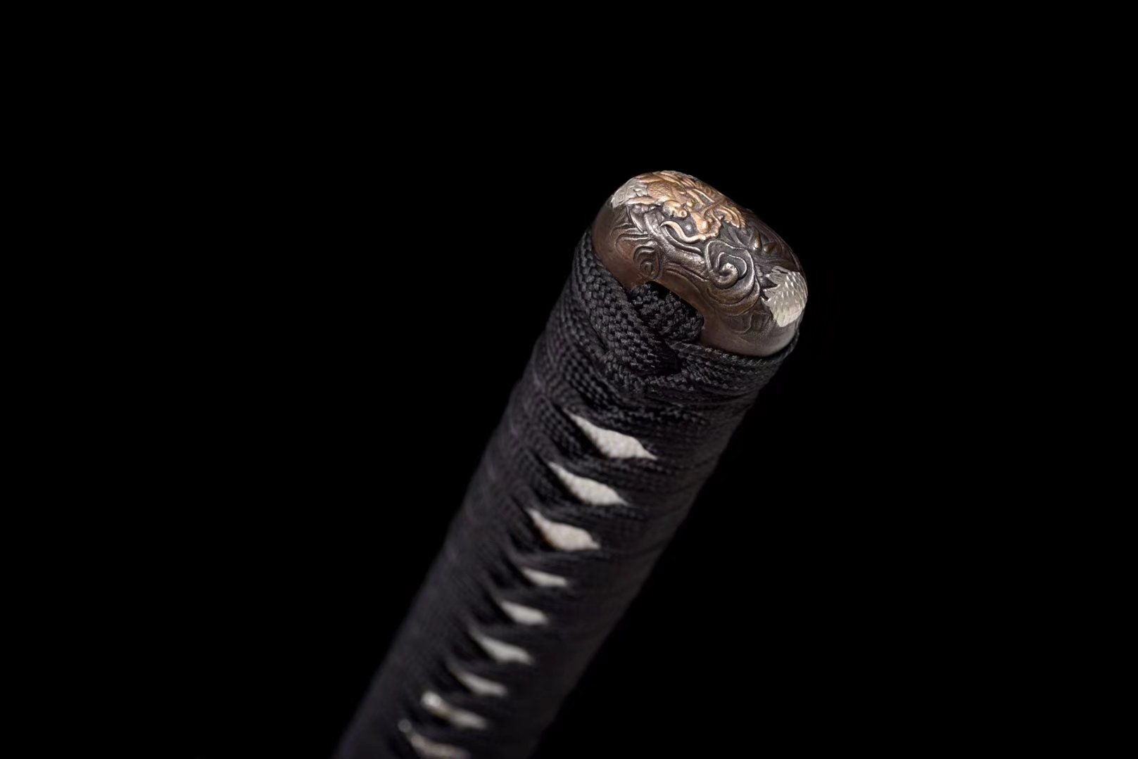 Katana | Hand forged | Damascus Clay tempered | Copper gilded glided silver | Lacquer sheath |  Real hamon |  Battle-ready | Full-tang - Spartan Blades Club - 陳氏劍莊1892