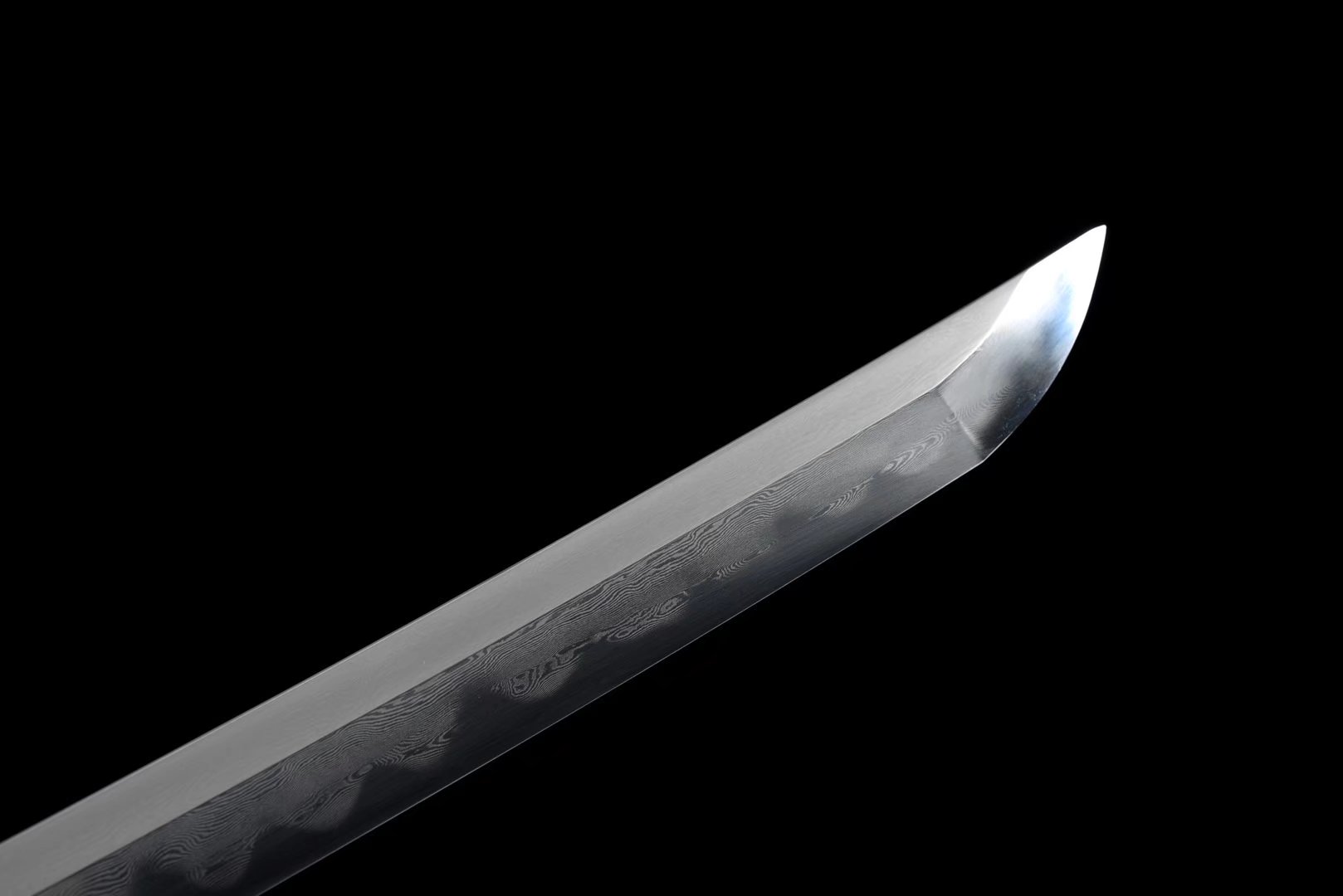 Tachi | Damascus Steel  Clay-tempered  | Tiger |  Hand sharpened | Real hamon | Copper Gilded Glided silver Accessories Sheath Handle | High performance | Battle-ready | Full-tang - Spartan Blades Club - 陳氏劍莊1892